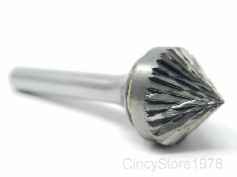 BRAND NEW 1/4" Cone Shape Carbide Bur Tool Bit Die Grinder USA SK-7 DOUBLE CUT