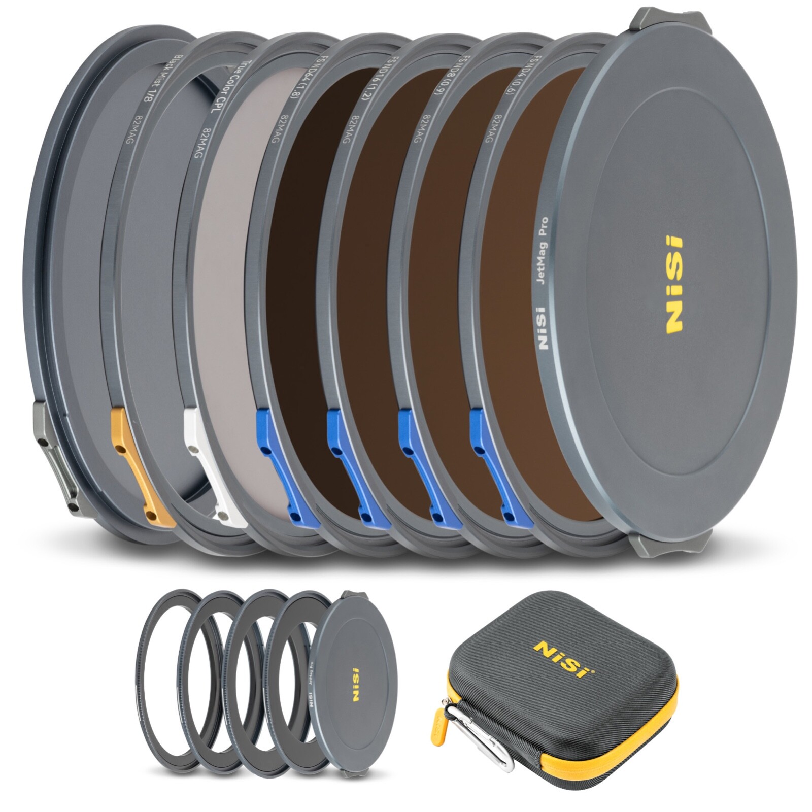 NiSi JetMag Pro 82MAG CINEMA Kit:4 FS ND, CPL, Black Mist 67-72-77-82mm adaptors