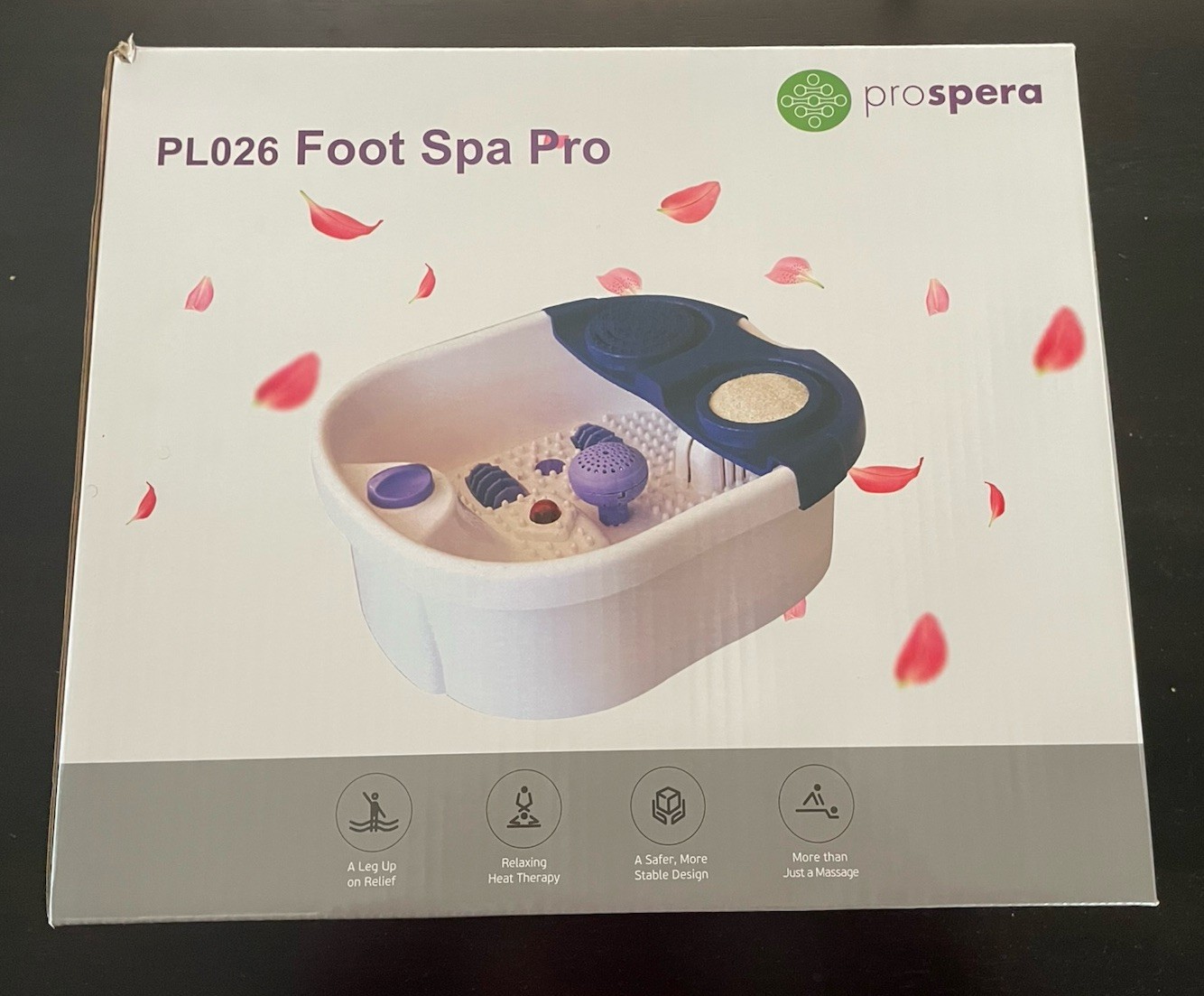 Prospera PL026 Foot Spa Pro with Massage Rollers, Bubbles, Red Light