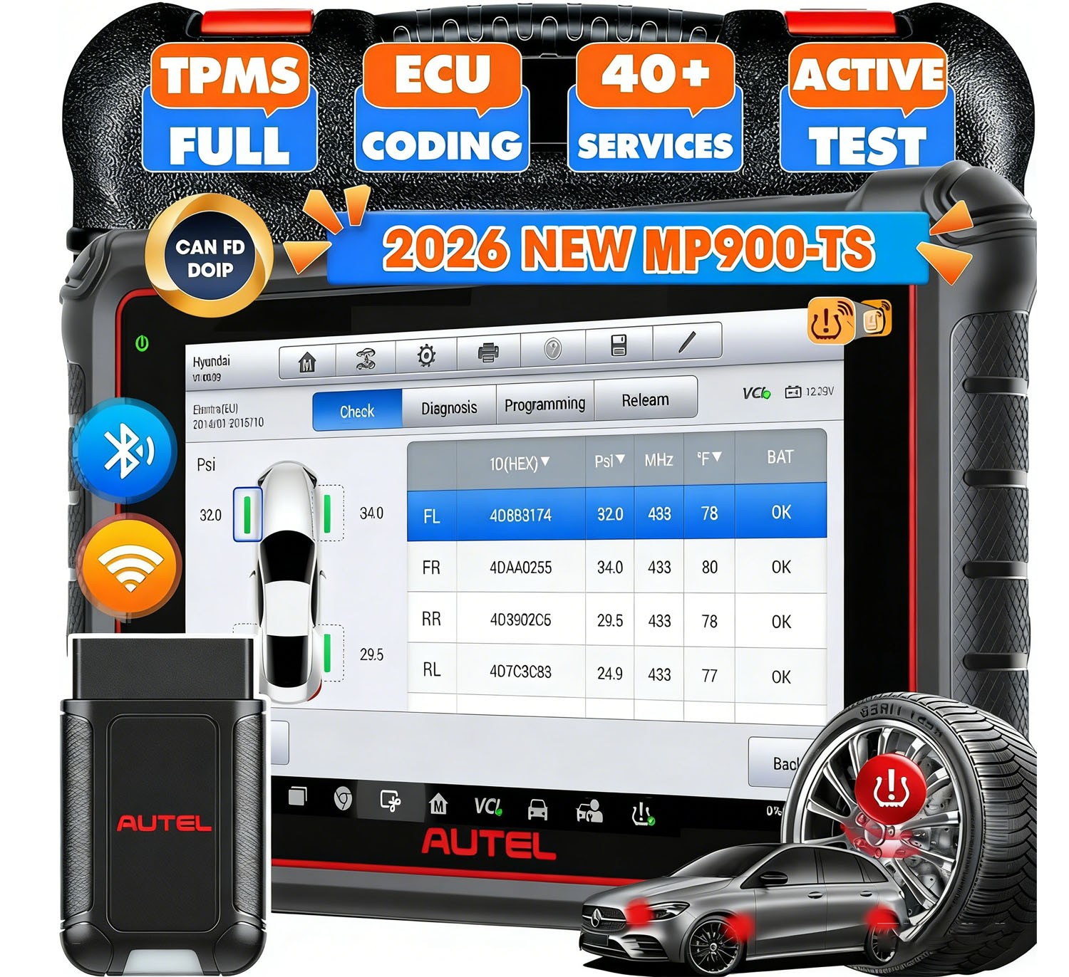 2026 Autel MP900-TS OBD2 Scanner Full TPMS Sensor Programming Diagnostic Tool