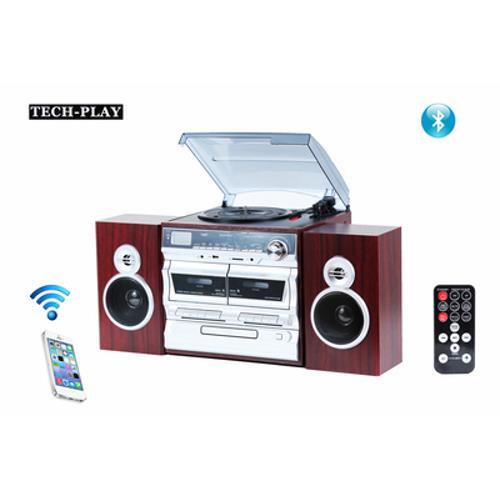 TECHPLAY ODCK110 SHELF STEREO SYSTEM RECORD PLAYER KARAOKE BLUETOOTH CD CASSETTE