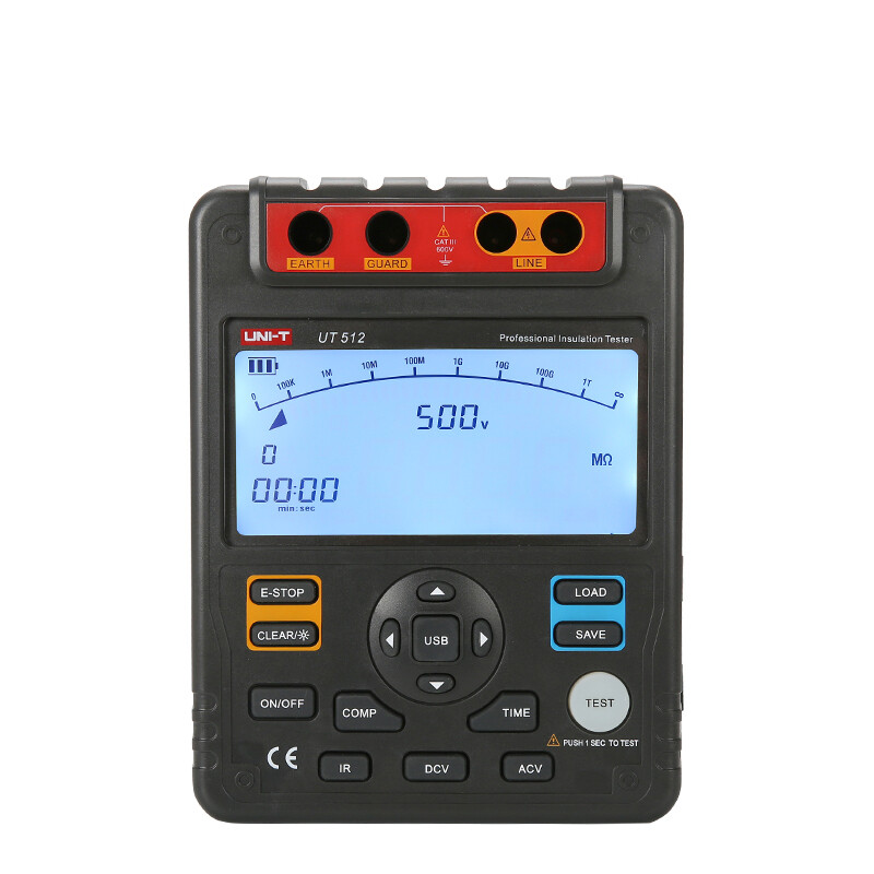 UNI-T UT512 Insulation Resistance Tester 2500V PI DAR Analog Bar USB Interface