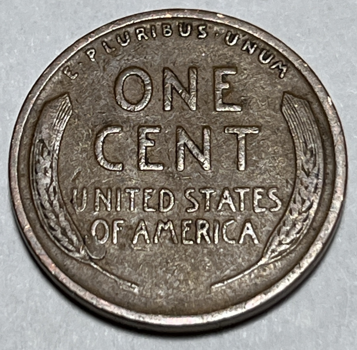 1919 P Lincoln Wheat Cent Woody Improper Alloy Error & Lamination Error Reverse