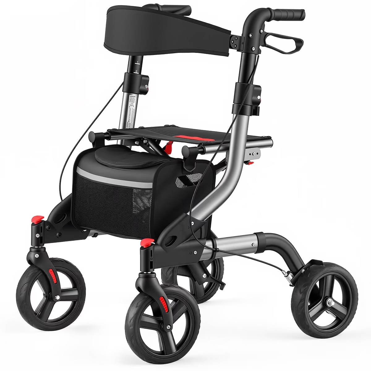 Walk mate Lightweight Rollator Walker Foldable Walking Aid with Seat 350Lbs Elde