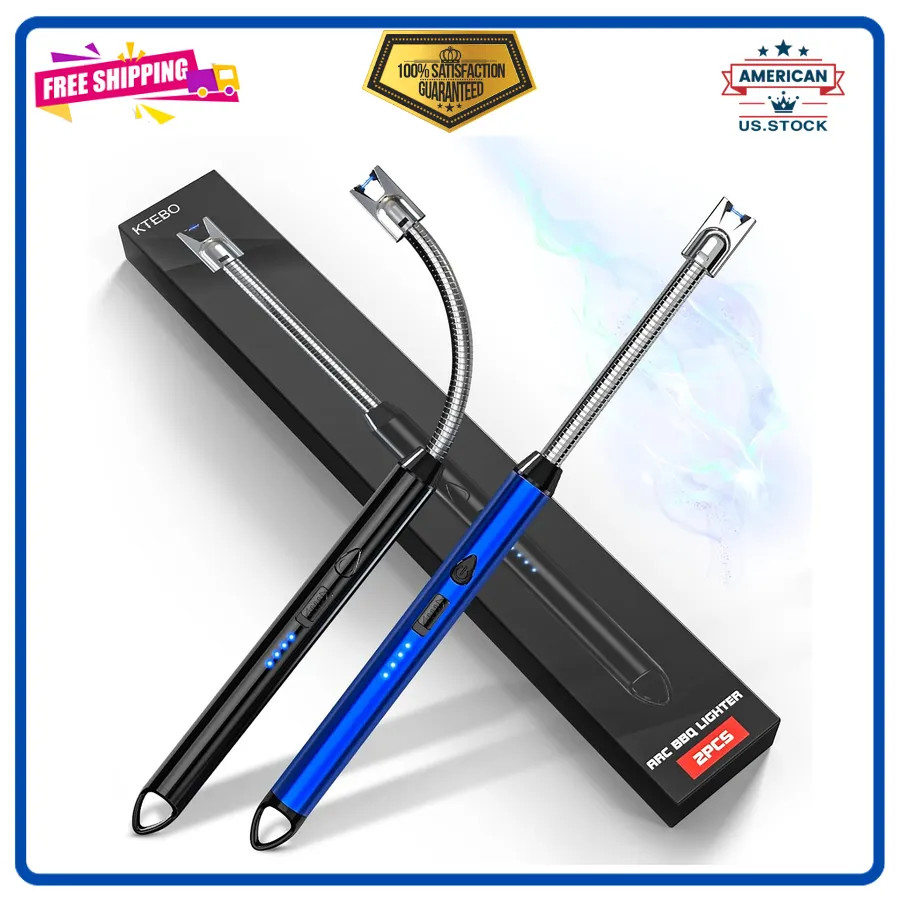 2 Pack Electric Arc Candle Lighter USB Rechargeable Flexible Neck Flameless