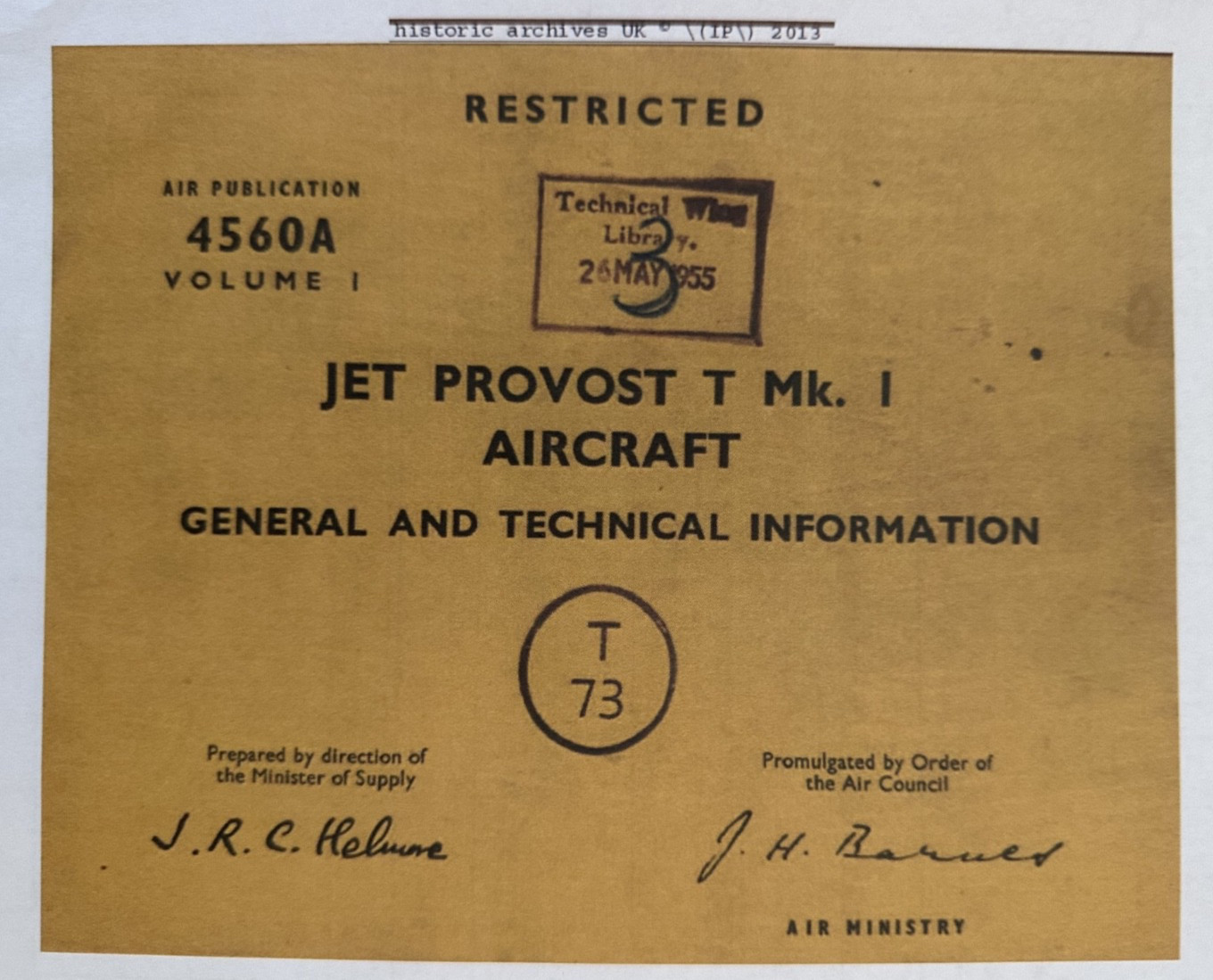 Jet Provost T airplane technical info manual guide 1955 archive photocopy VTG