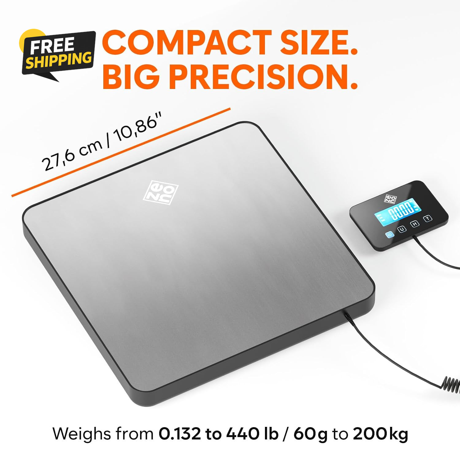 440Lb Digital Shipping Scale Postal Package Scale Hold Tare LCD AC Adapter Tool