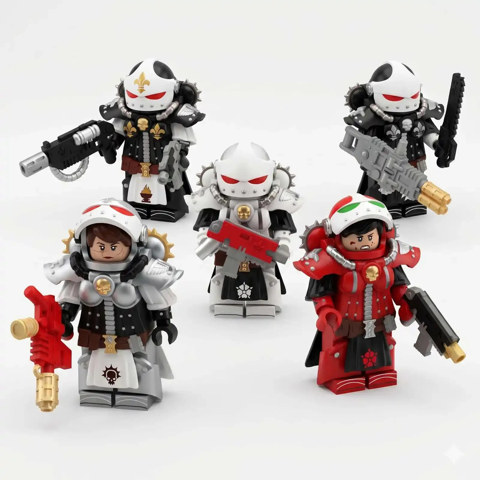 Sororitas Minifig Squad: Holy Orders – 5 Battle Sister Custom Minifigures