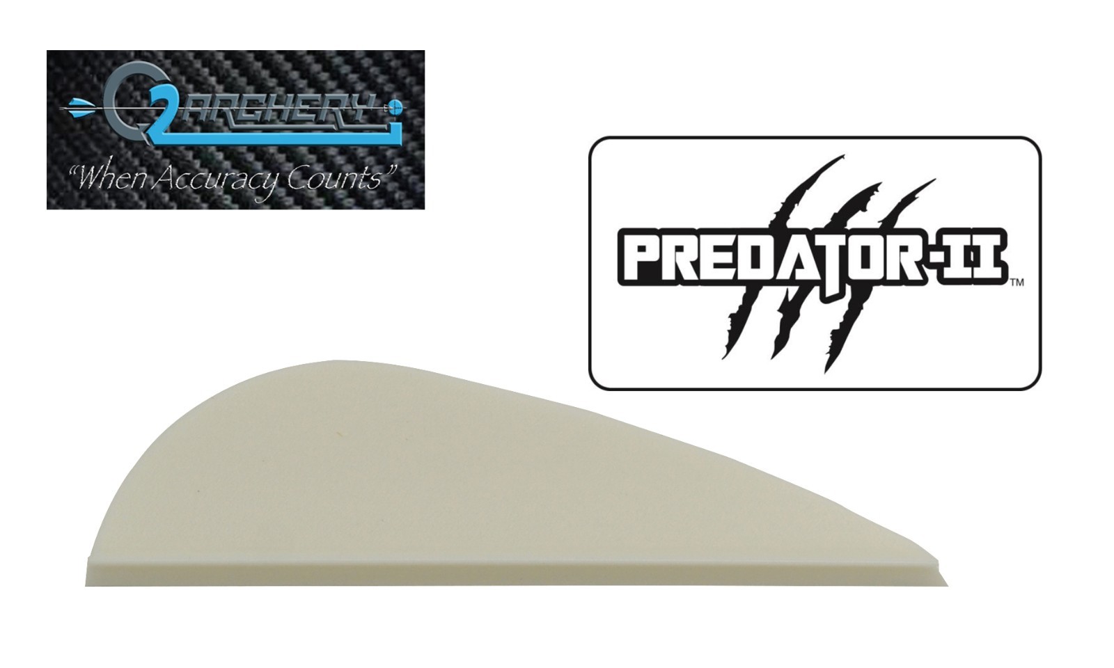 2.0", White, Predator-II Vanes , Pkg 12, Q2I,******When Accuracy Counts***
