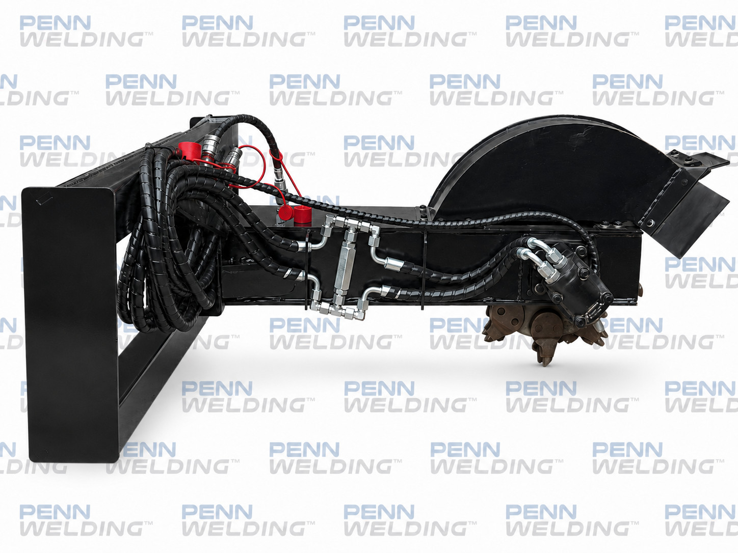 NEW-Skid Steer Hydraulic Stump Grinder Attachment – Quick Attach (NOT Mini)