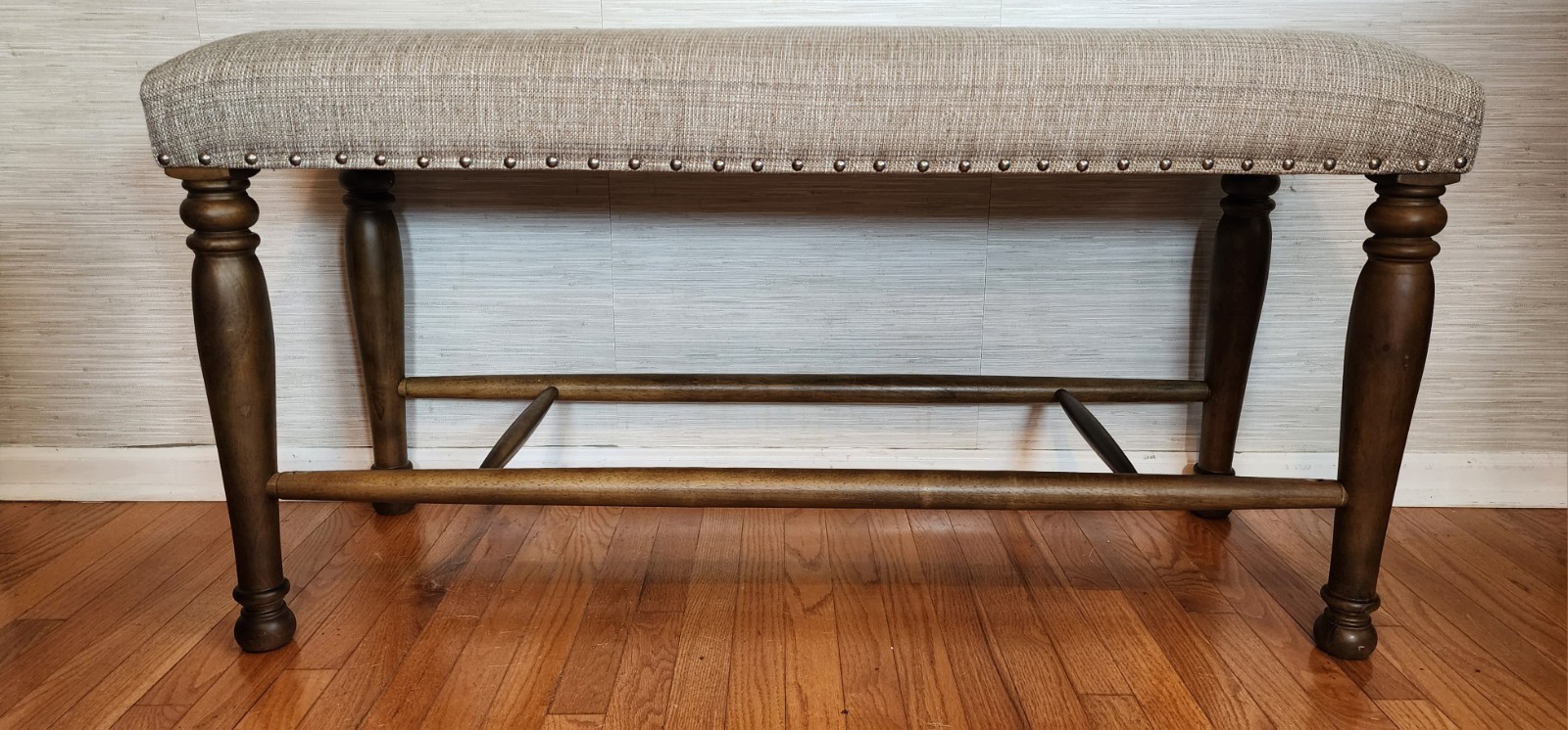 Sand Colored Cushioned Bench