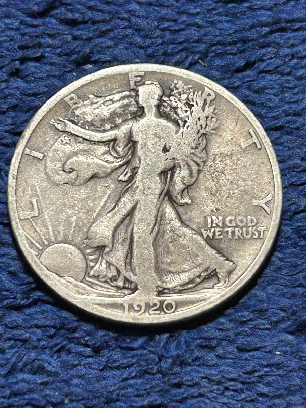 1920-D 50c Walking Liberty Half Dollar  - Fine+ Key Date -