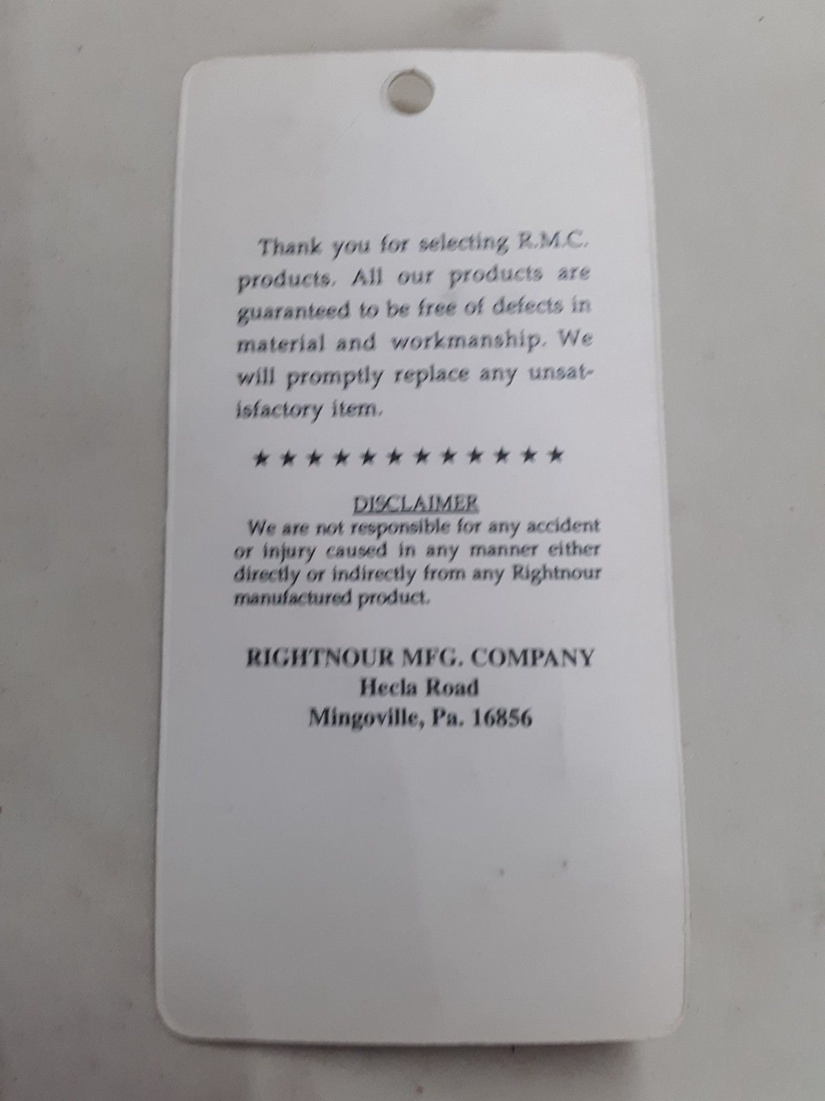 N.O.S. RMC RIGHTNOUR ML0183 SLING ADAPTER FOR PA Hunter Muzzleloader