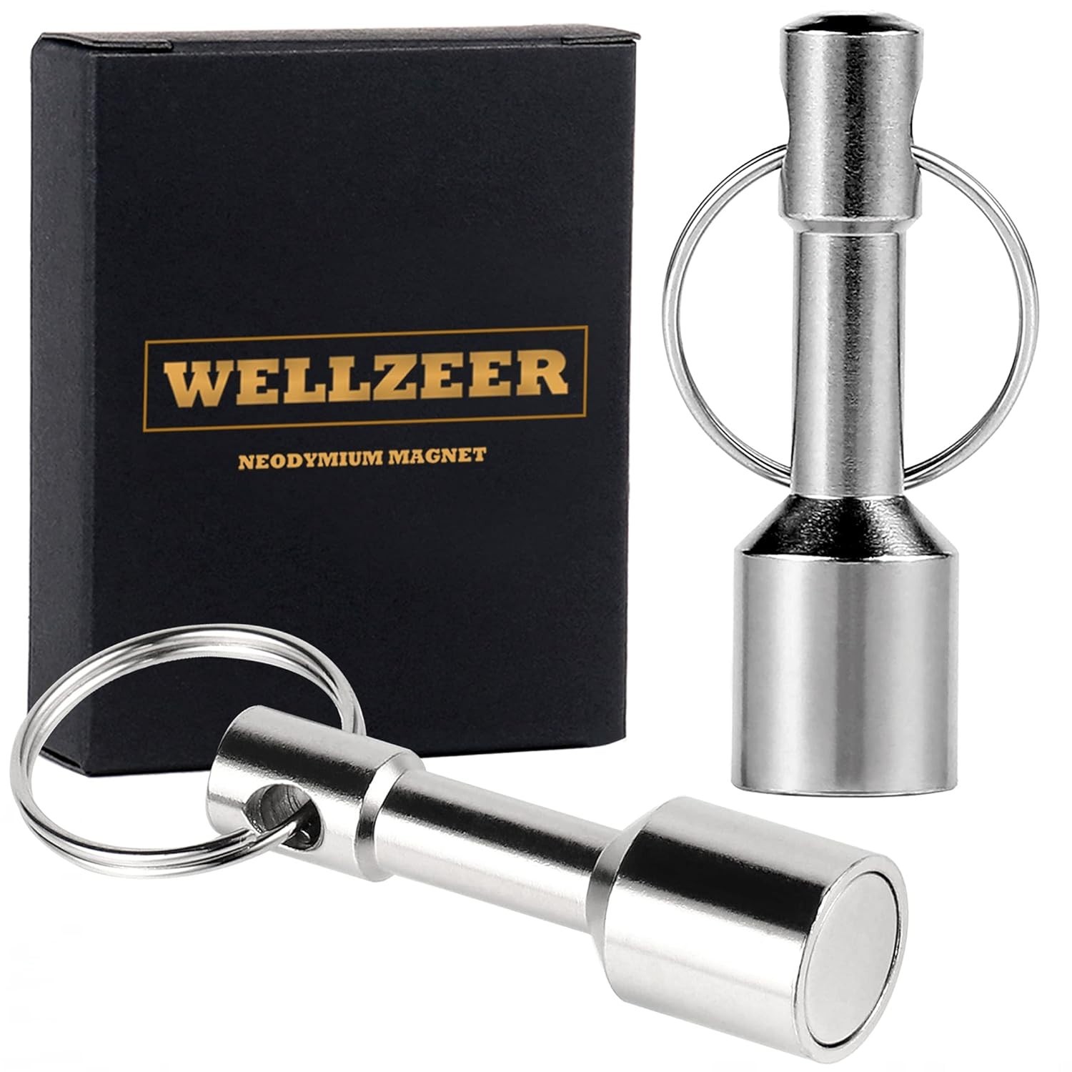 Compact 2-Pack Keychain Magnets for Brass, Gold & Silver Testing - Strong Hold