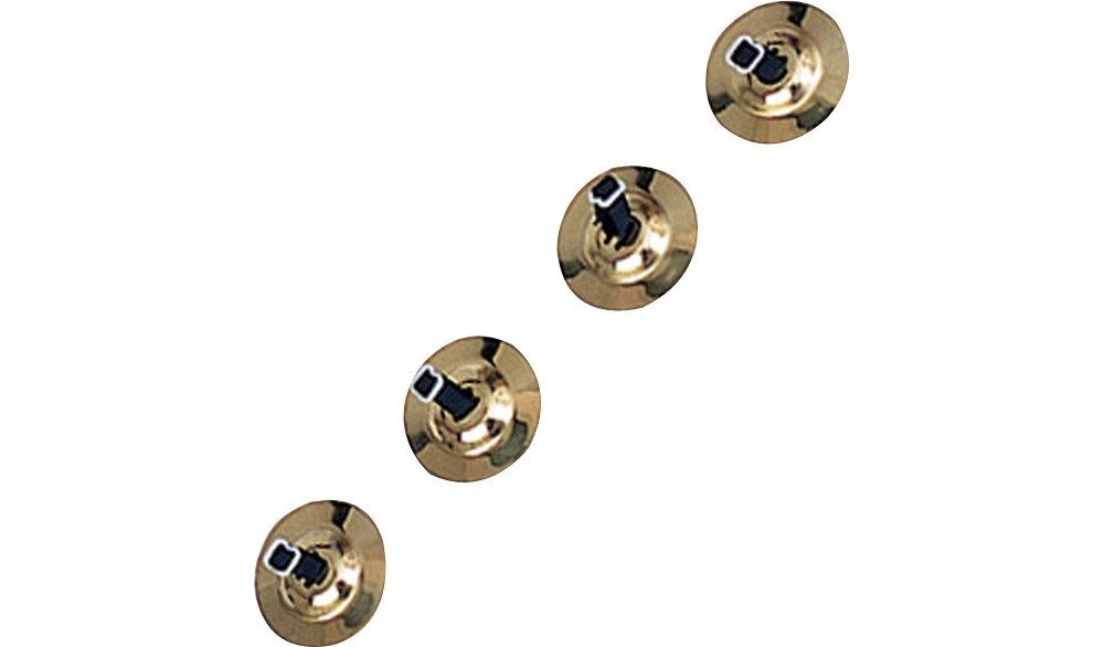 Rhythm Band Brass Cymbals with Knobs Finger Cymbals, Two Pair With Straps