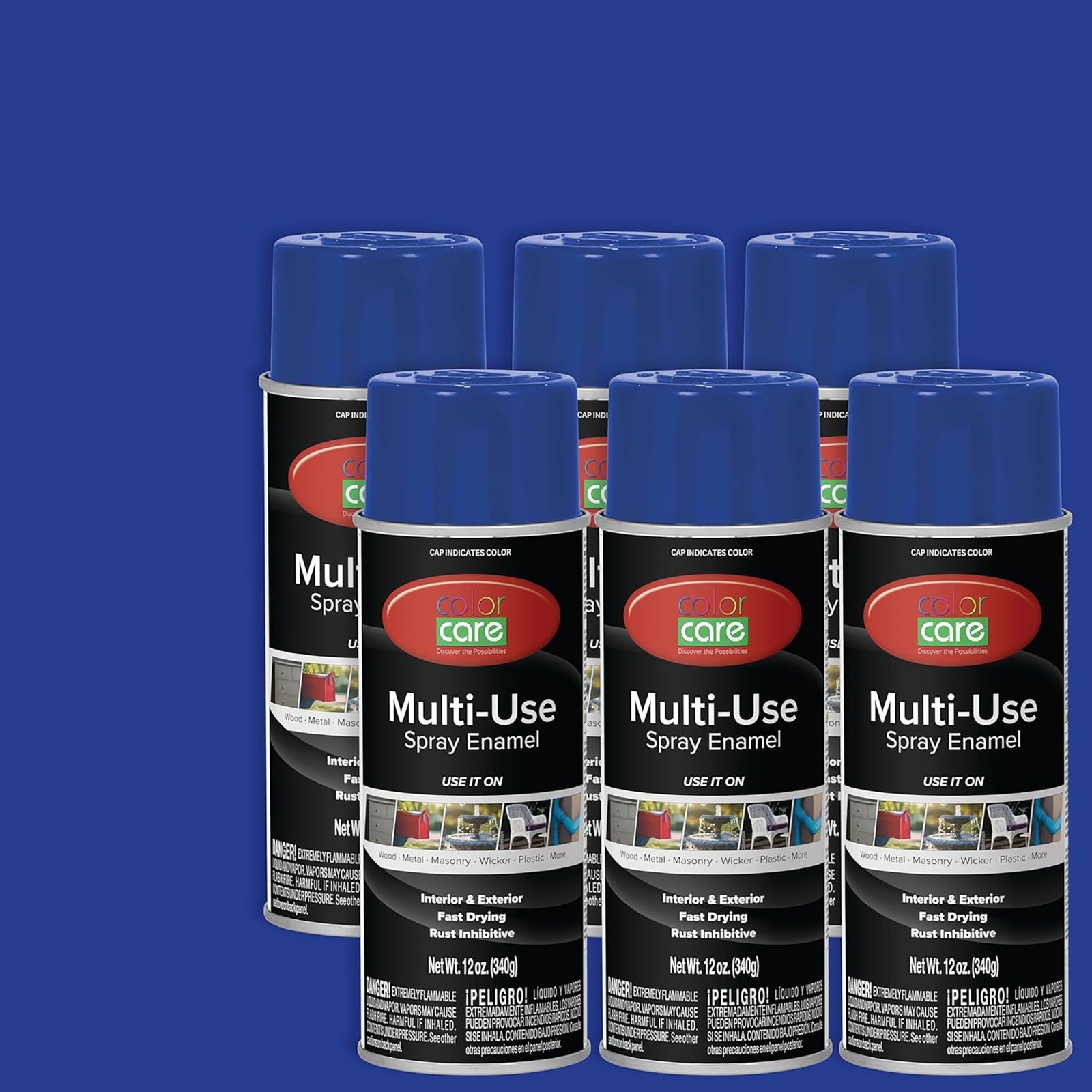 Color Care Spray Paint Dark Blue 12 oz- 6 pack