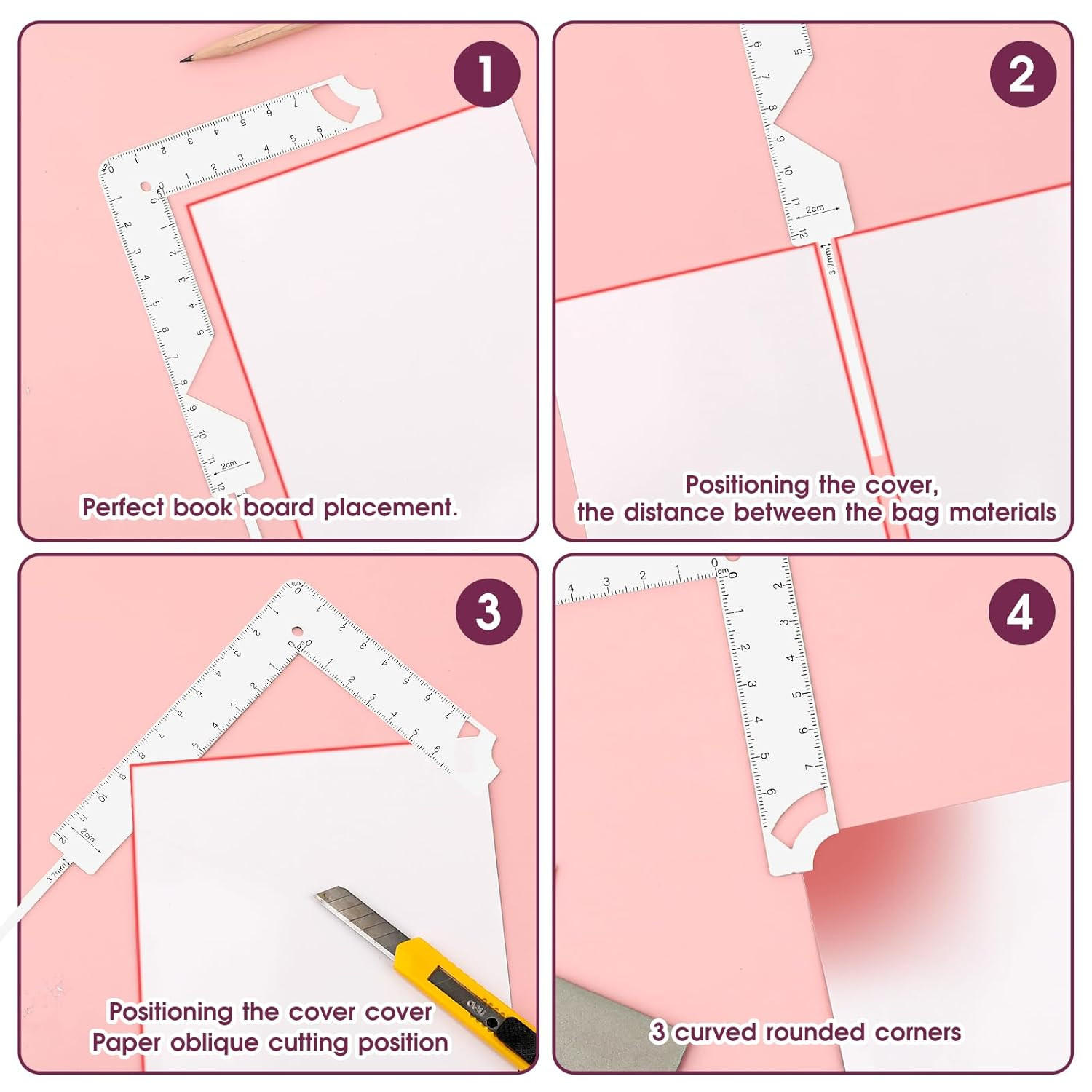 Book Cover Guide 5 in 1 Bookbinding Tools, Metal Book Binding Kit, Bookbinding R