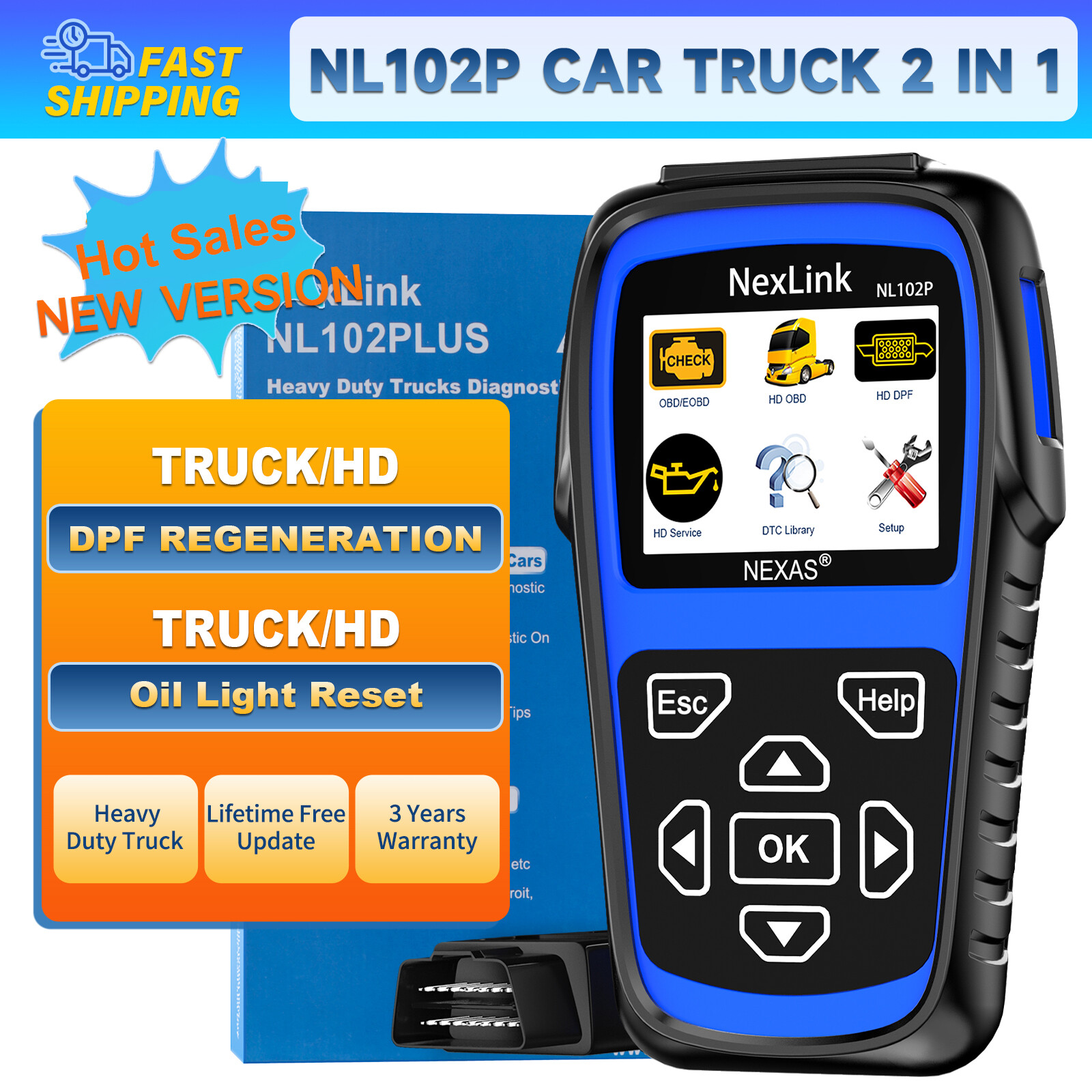 for Maxxforce Cummins Diesel Heavy Duty Truck OBD Diagnostic Scanner DPF Regen