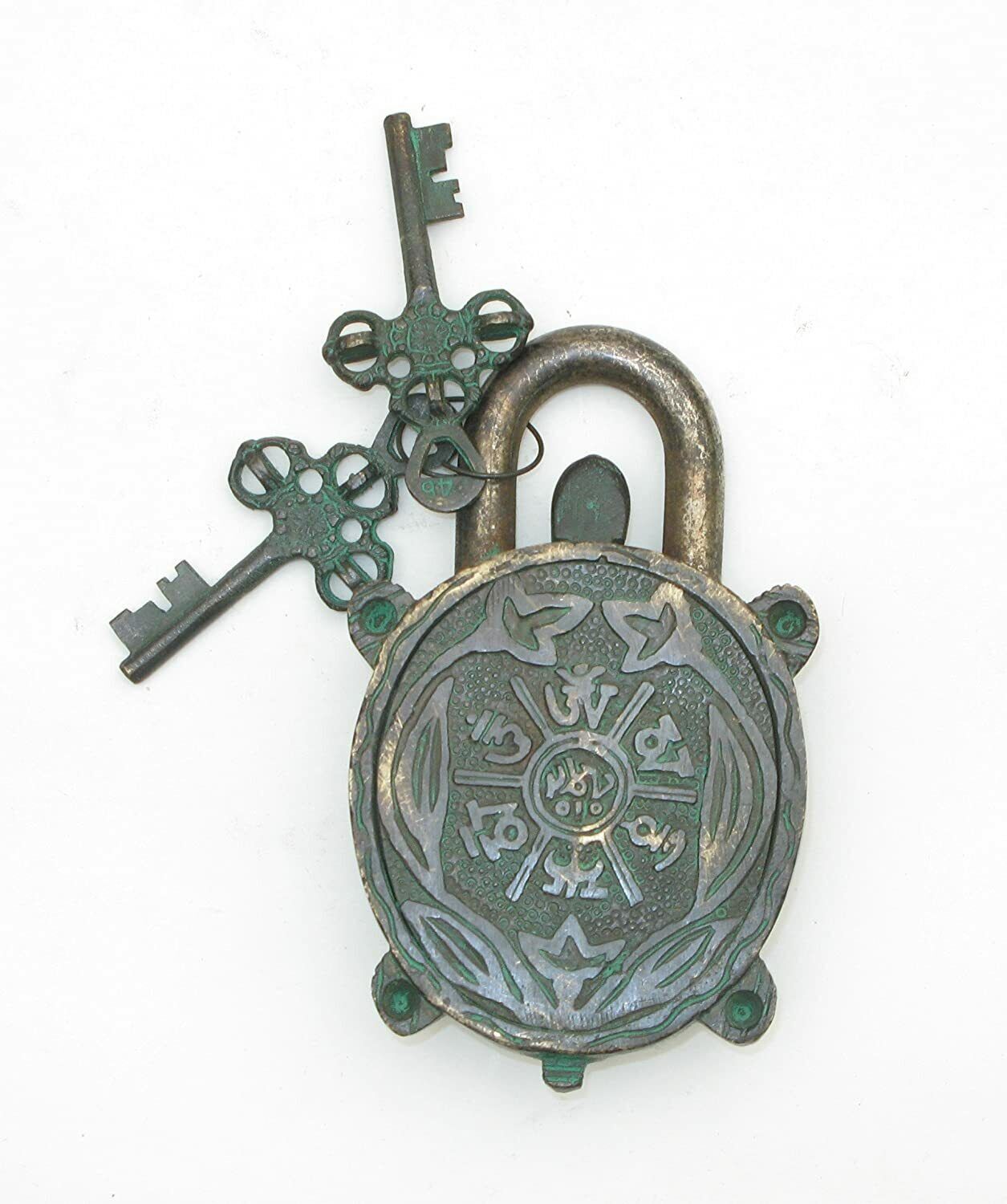 Handmade Vintage Style Tortoise shape Padlock with 2 Key Working Functional