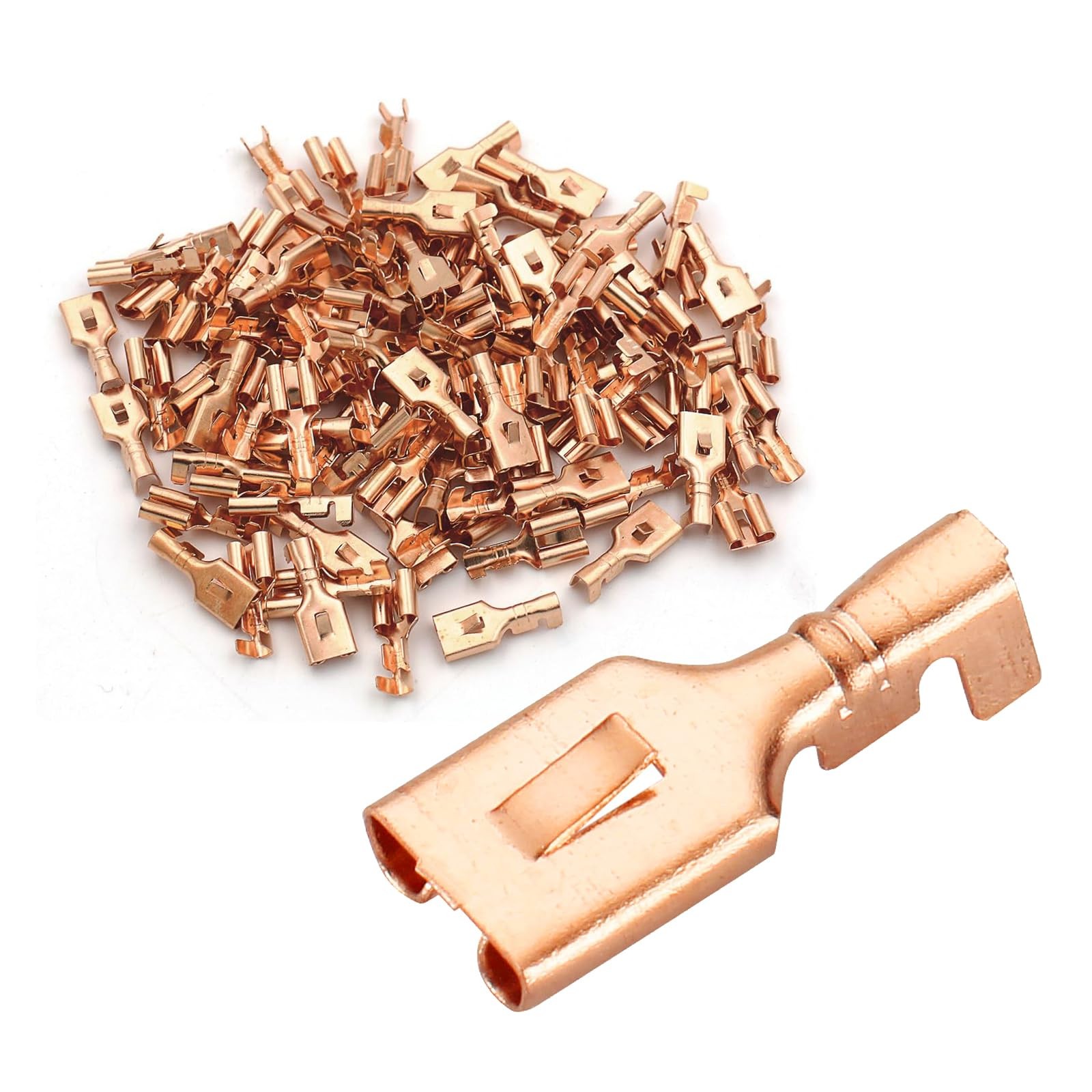 Baomain 4.8 mm(0.187") Female Spade Locking Tab Quick Splice Crimp Gold