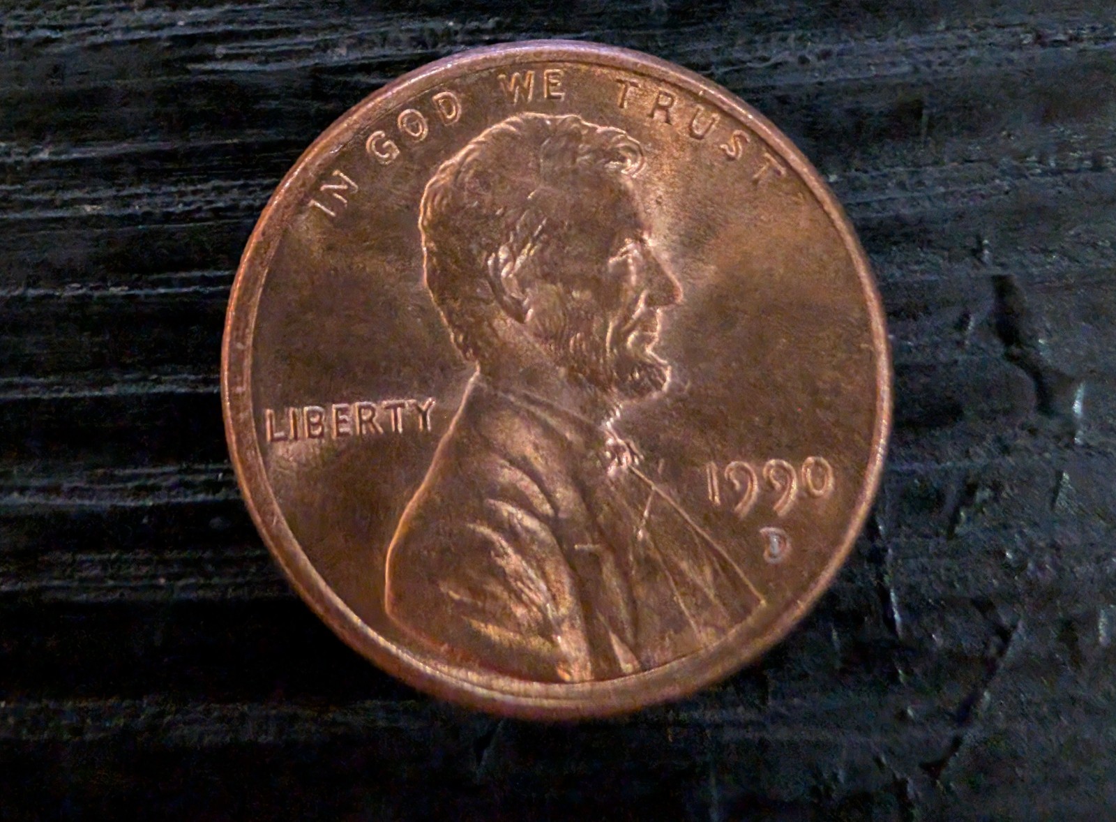 1990 D Lincoln Penny Errors DDO Doubling Date, Mint Mark, Lettering Uncirculated