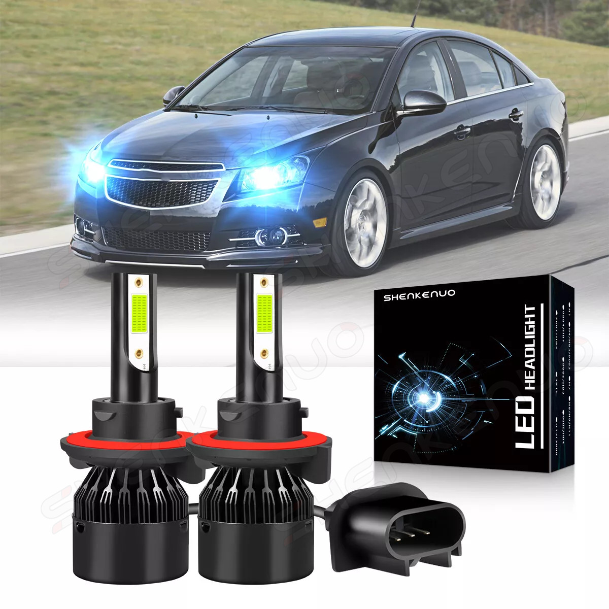 For Chevy Cruze 2011-2013 2014 2015 LED Headlights Hi/Lo Beam Bulbs 8000K 2x