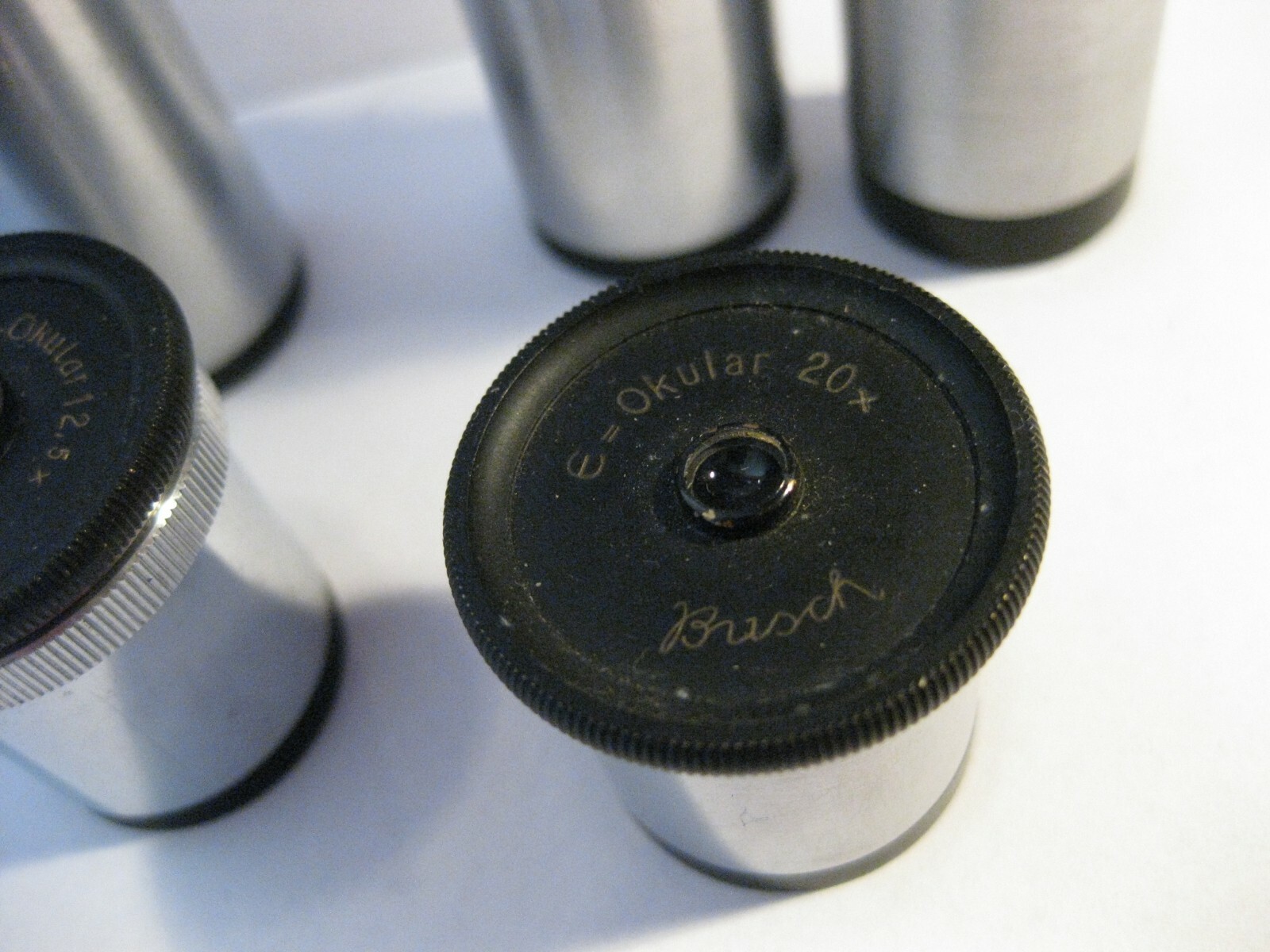 II, Antiq. 6pcs OCULAR Busch Rathenow Metaphot 1900-1930 Microscope Accessories