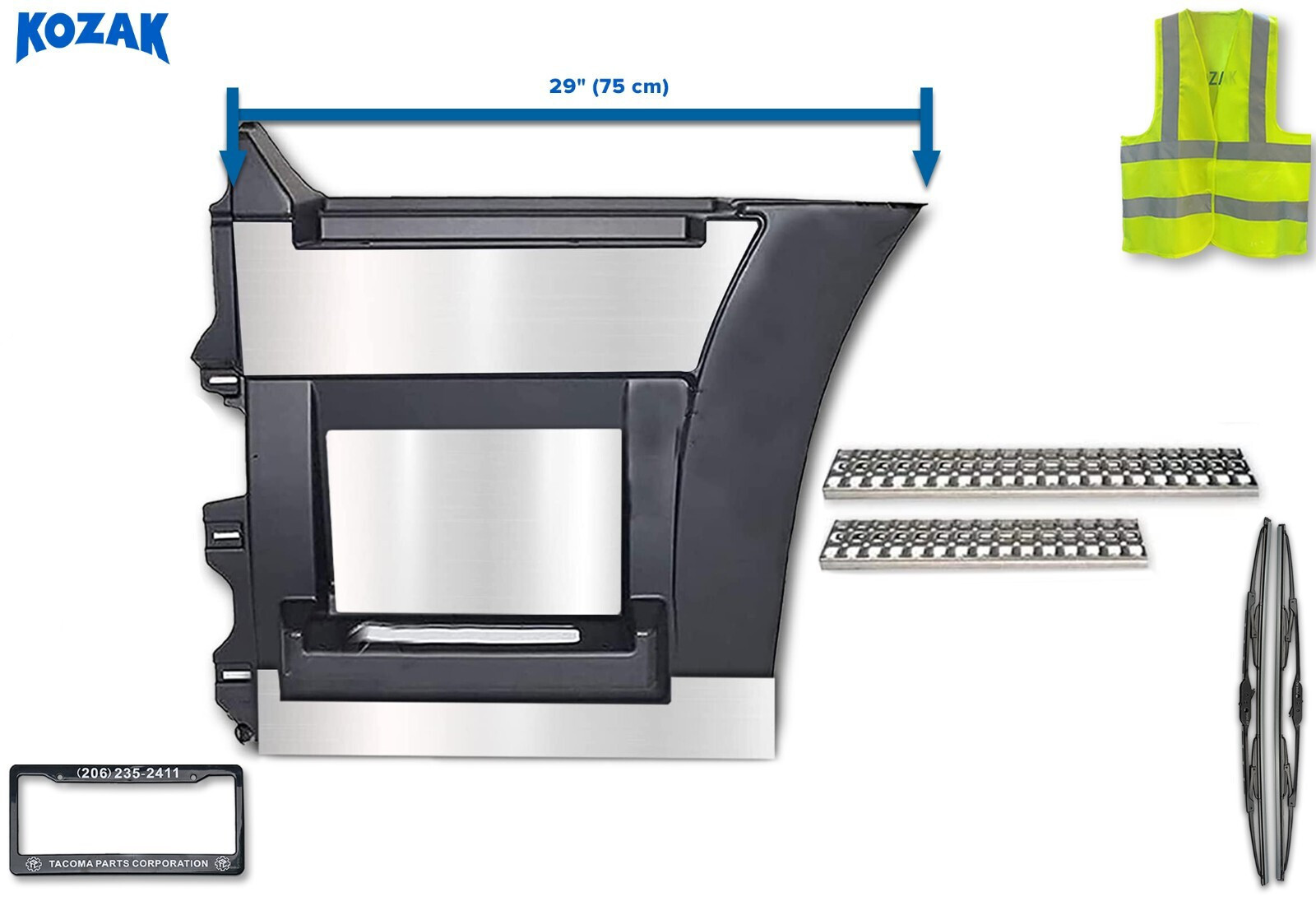 Rear Step Fairing Panel LH Left 29" (75 cm) Compatible with Volvo VNL 2004-2017
