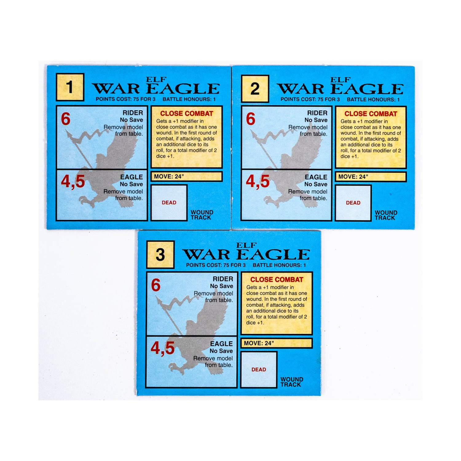 GW Man O' War High Elf War Eagles - Ship Templates Only! NM