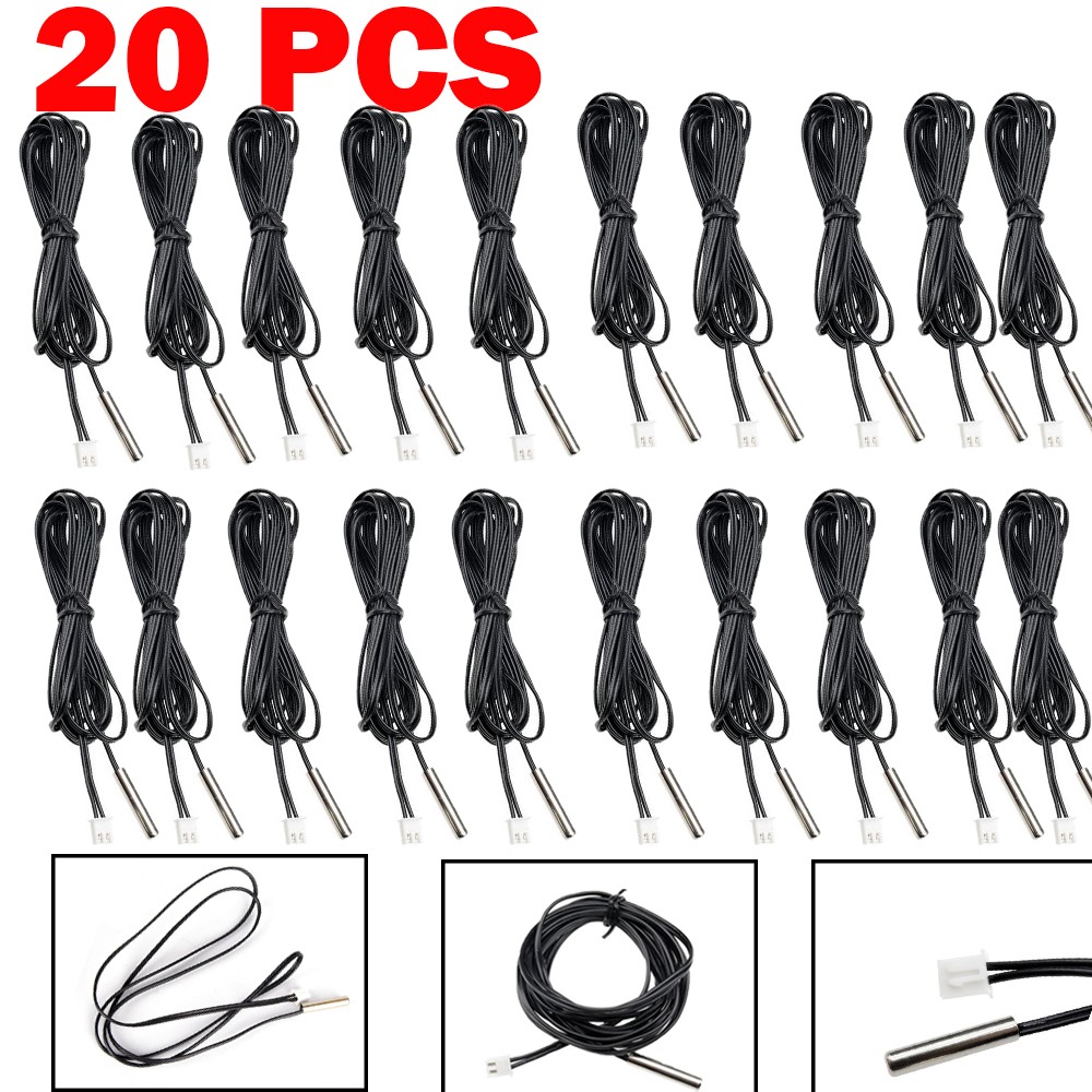 NTC Thermistor Accuracy Temperature Sensor 1M 10K 1% 3950 Waterproof Probe 20PCS