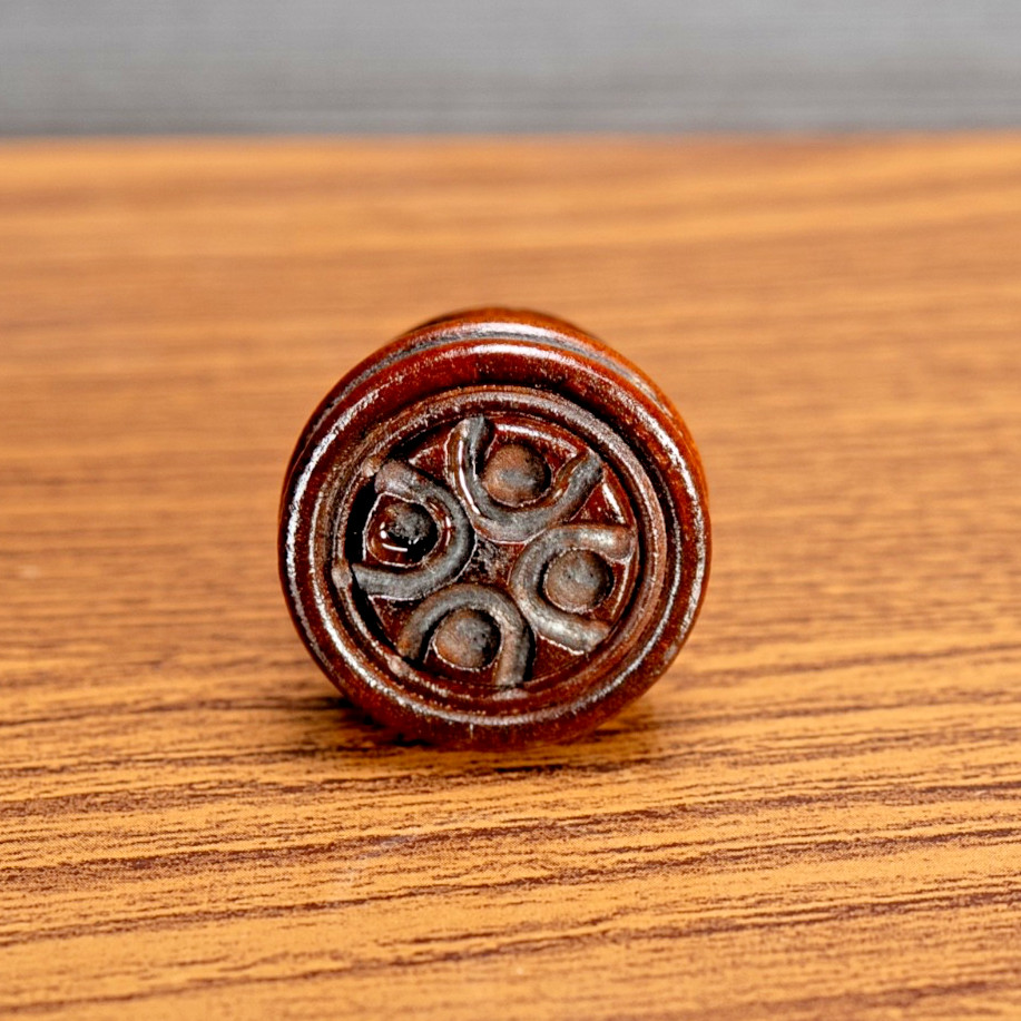 Genuine General Electric Radio Knob 1930s Deco Hardwood 1pc 1/4" D Shaft