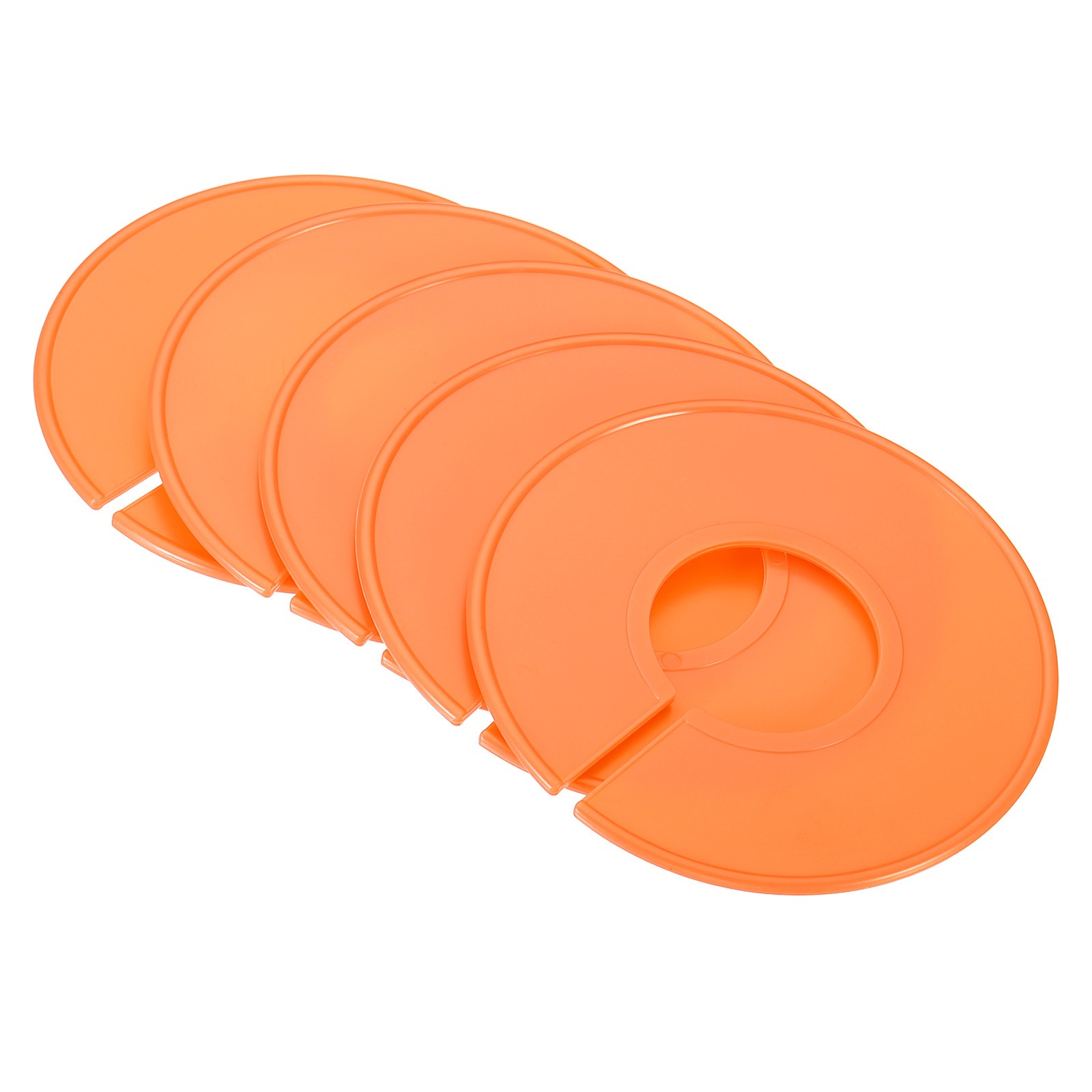 6pcs Clothes Dividers, Clothing Rack Size Dividers Round Separator, Orange