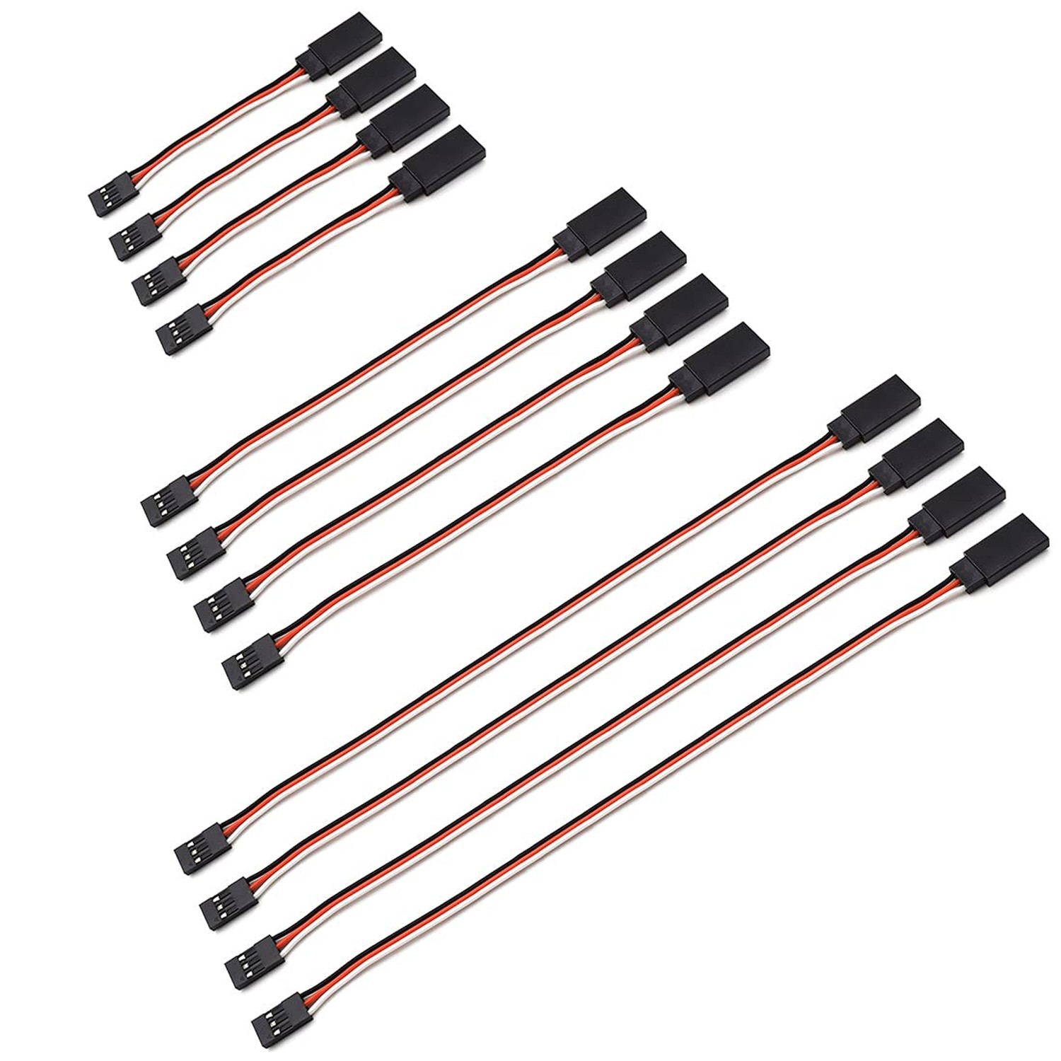 RC Servo Extension Cable 12PCS 3-Pin Male to Female 10CM 20CM 30CM JR Futaba Par