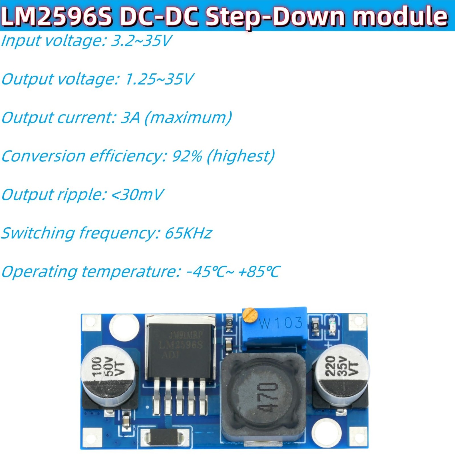 10 PCS LM2596 LM2596S DCDC Buck Converter Adjustable Regulator Power Module