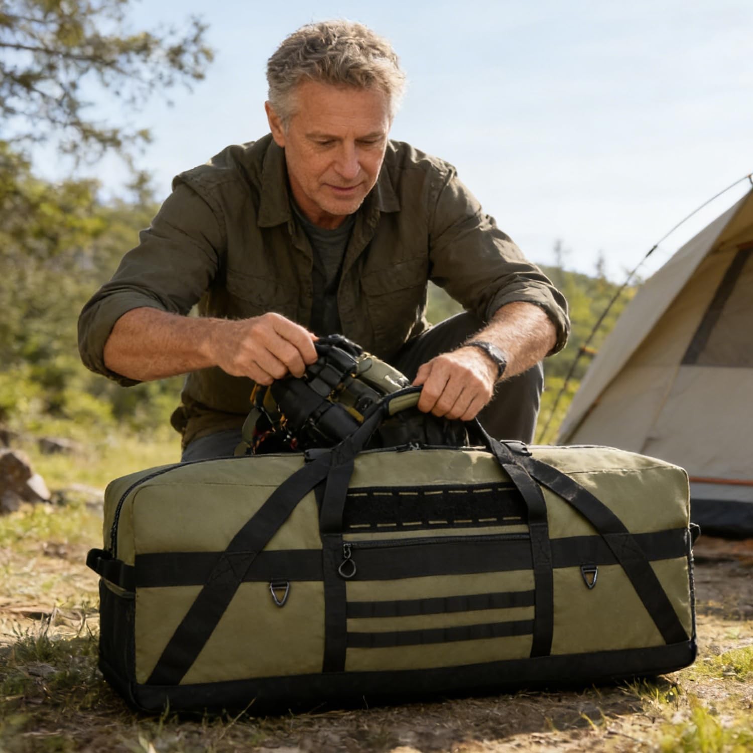 125L Extra Large Duffle Bag - Heavy Duty Duffle Bag with Multiple Pockets, Pe...