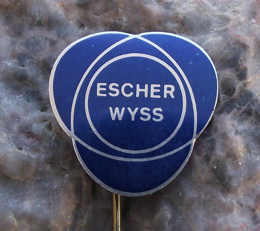 Vintage Escher Wyss Swiss Industrial Engineering Company Logo Pin Badge