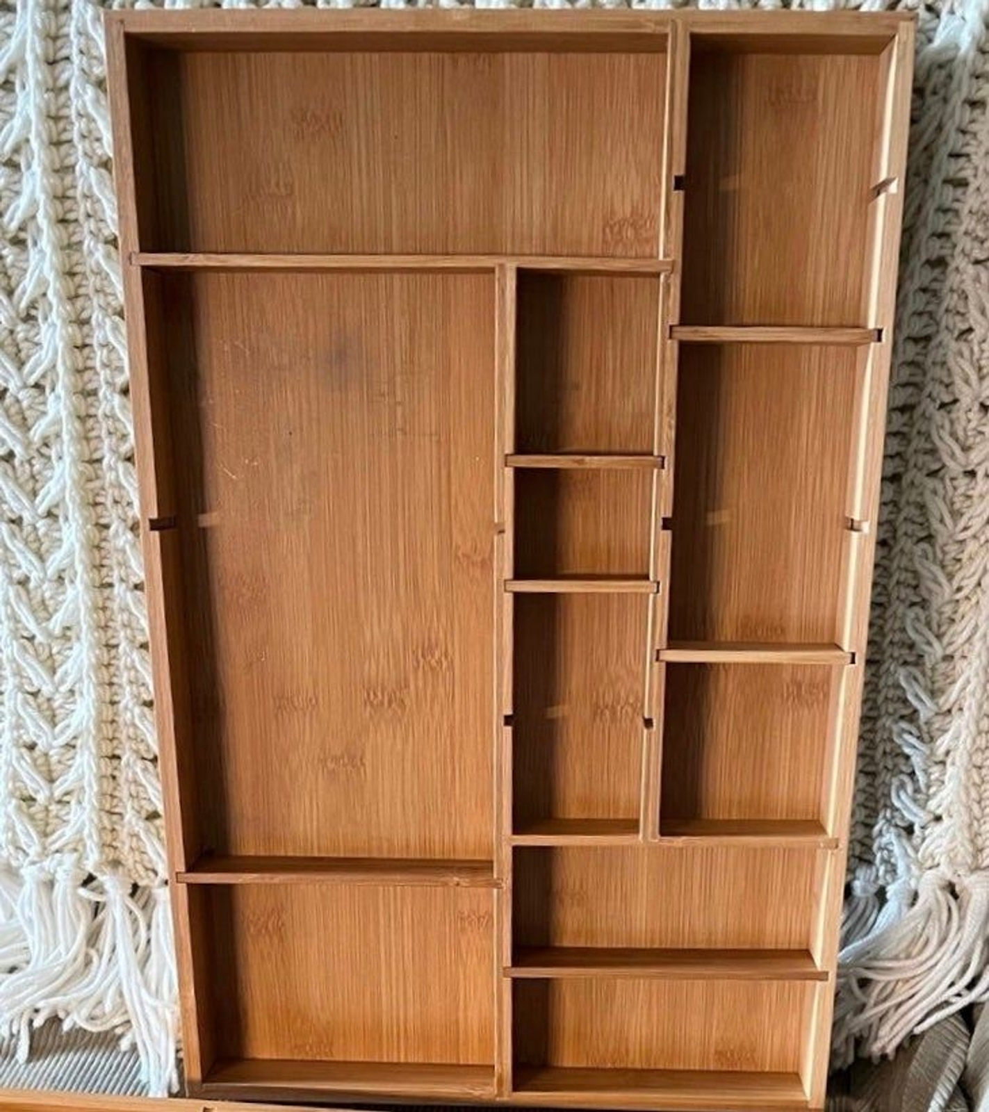 Bamboo Drawer Organizer Up to 11 Compartments (Bx 6)