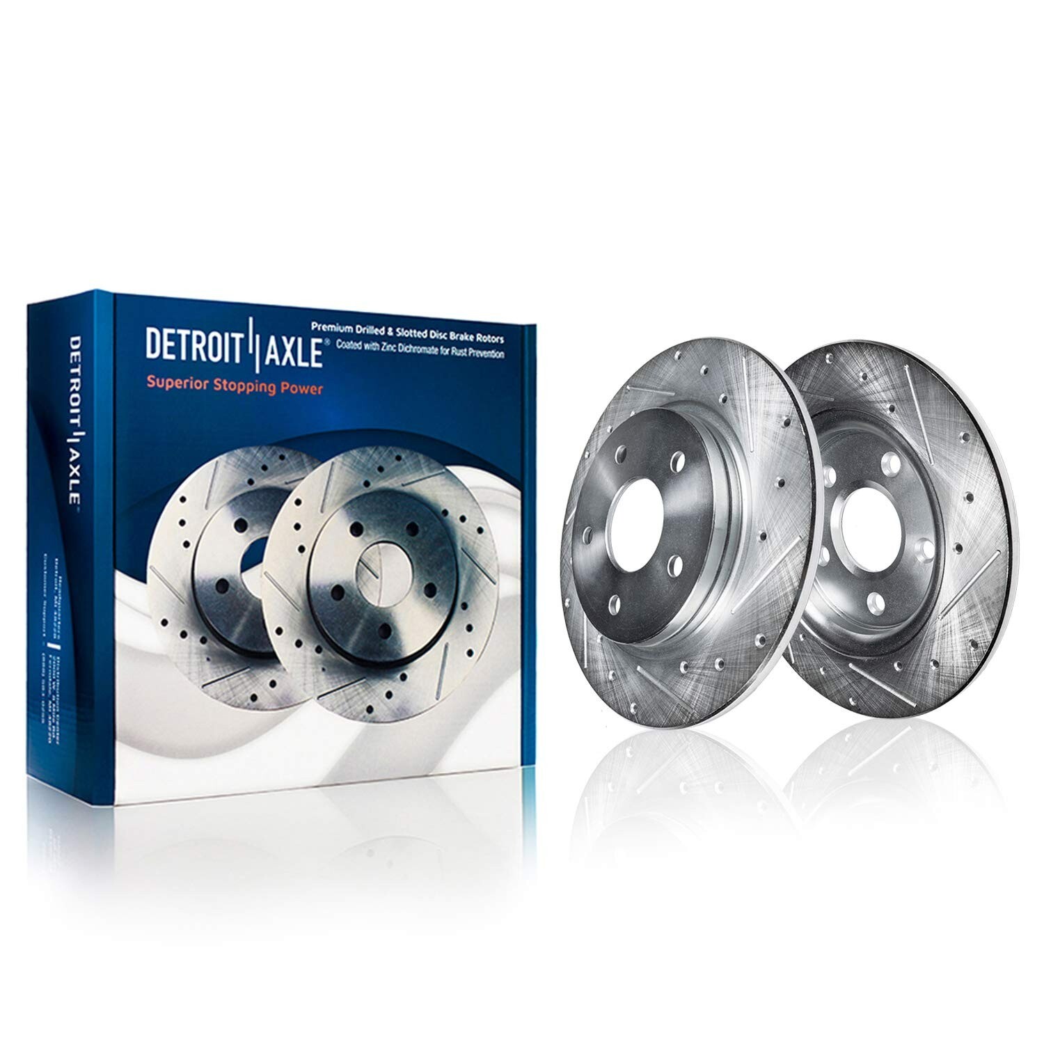 Front and SOLID Rear Drilled Rotors Brake Pads for Lincoln Nautilus Ford Edge