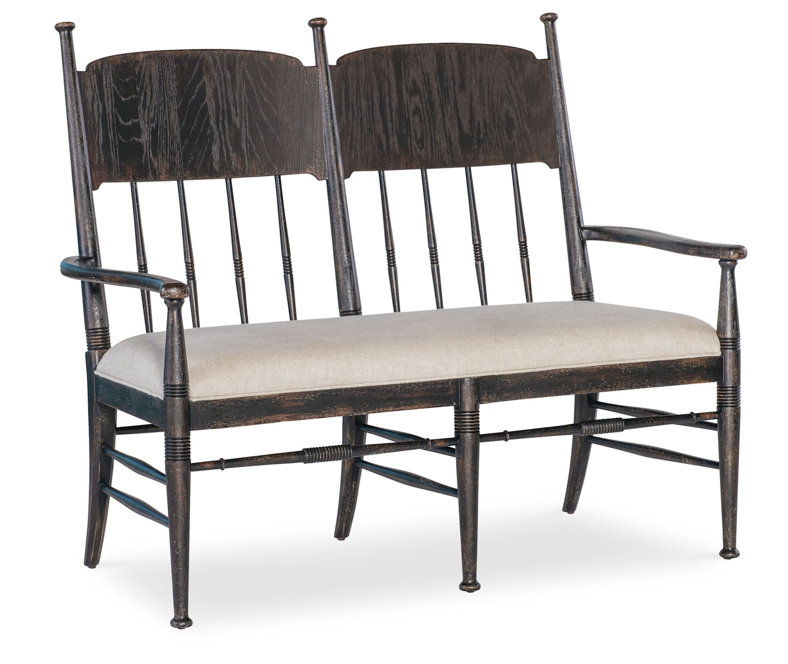 Hooker Furniture 7050-75019 Americana 50"W Dining Bench - Molasses / Biscuit