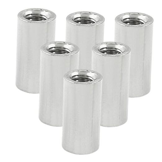 6 Pcs M6 Round Connector Nuts - Stainless Steel Coupling Nut for M6 x 20mm