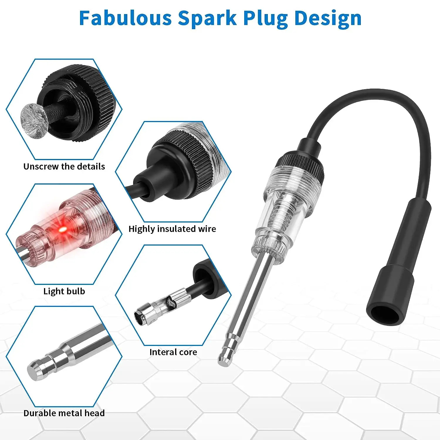Universal Ignition Spark Tester Engine Diagnostic Tool In Line Checker For Car
