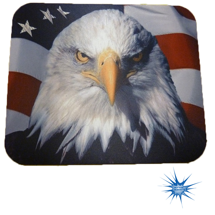 Eagle Head with Flag Anti Slip PC Gamer Picture Mouse Pad