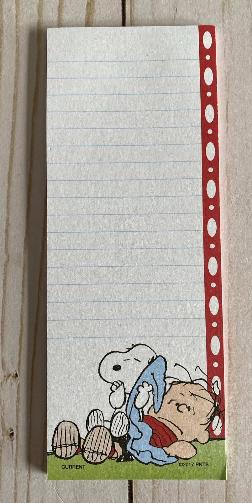 Snoopy Sucking Thumb + Linus Special Blanket Note List Paper Pad New Gift Idea