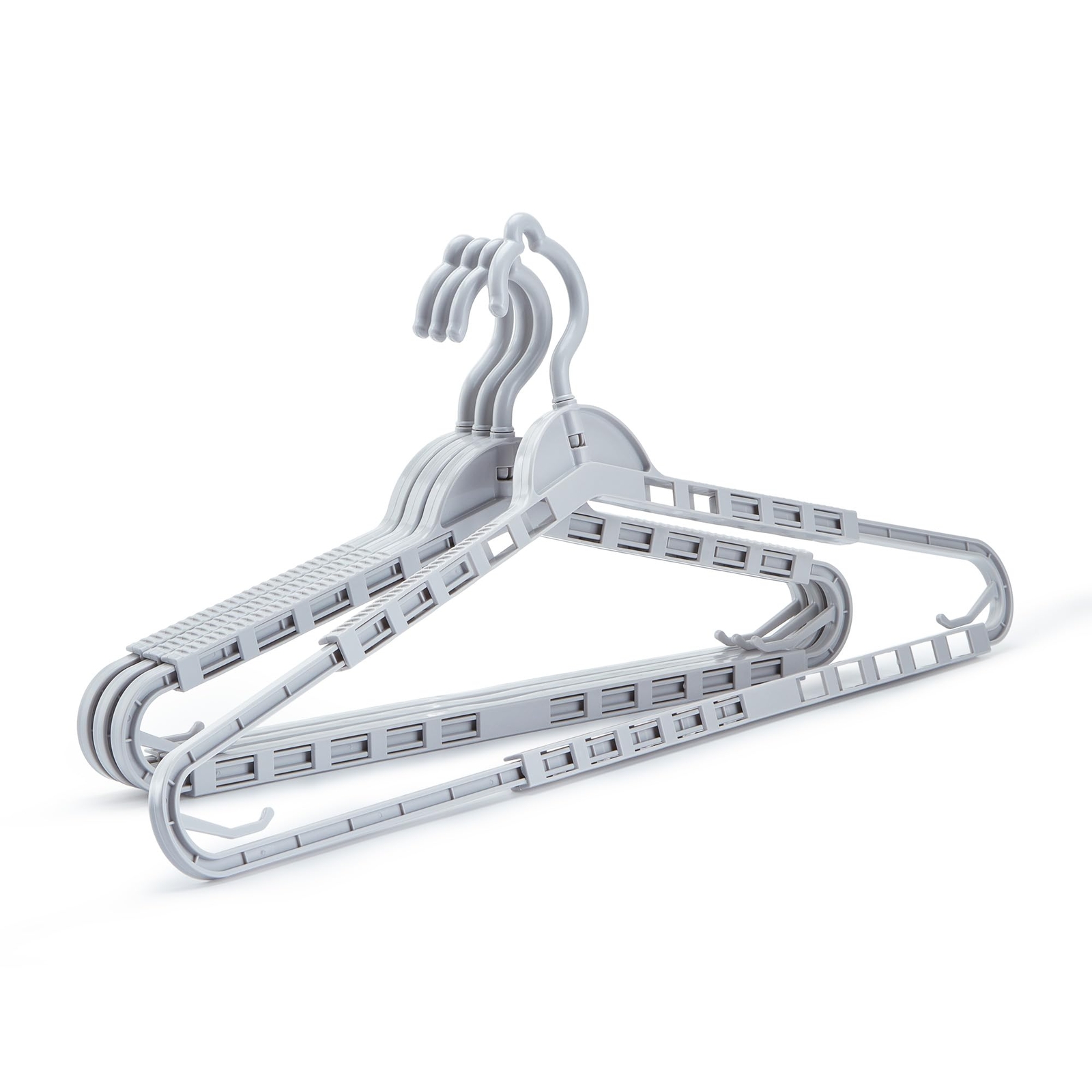 4 Pack Gray Extra Large Adjustable Hangers 360 Rotating Hook Heavy Duty