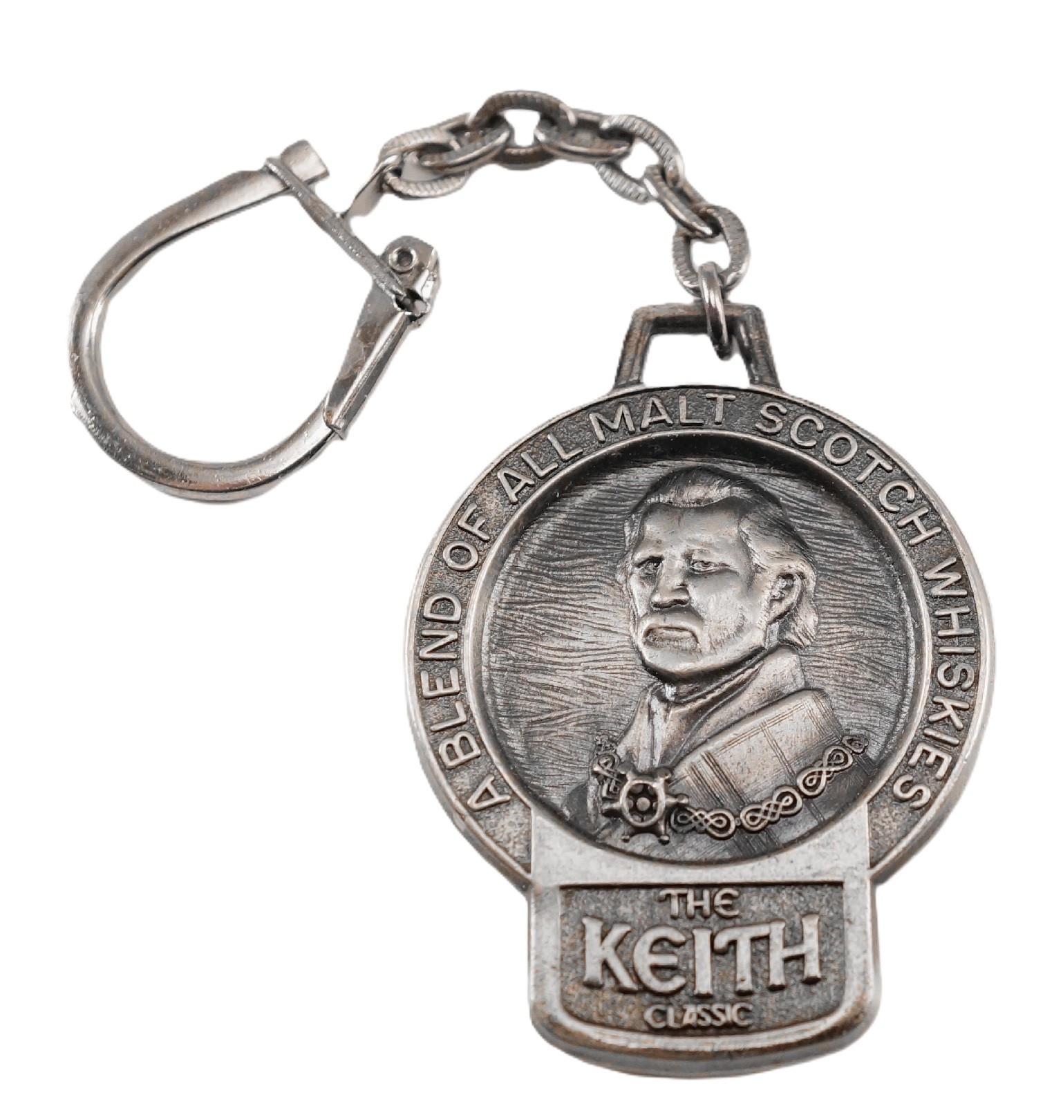 The Keith Classic Malt Scotch Whiskey Medallion New Orleans Postage Tag Keychain