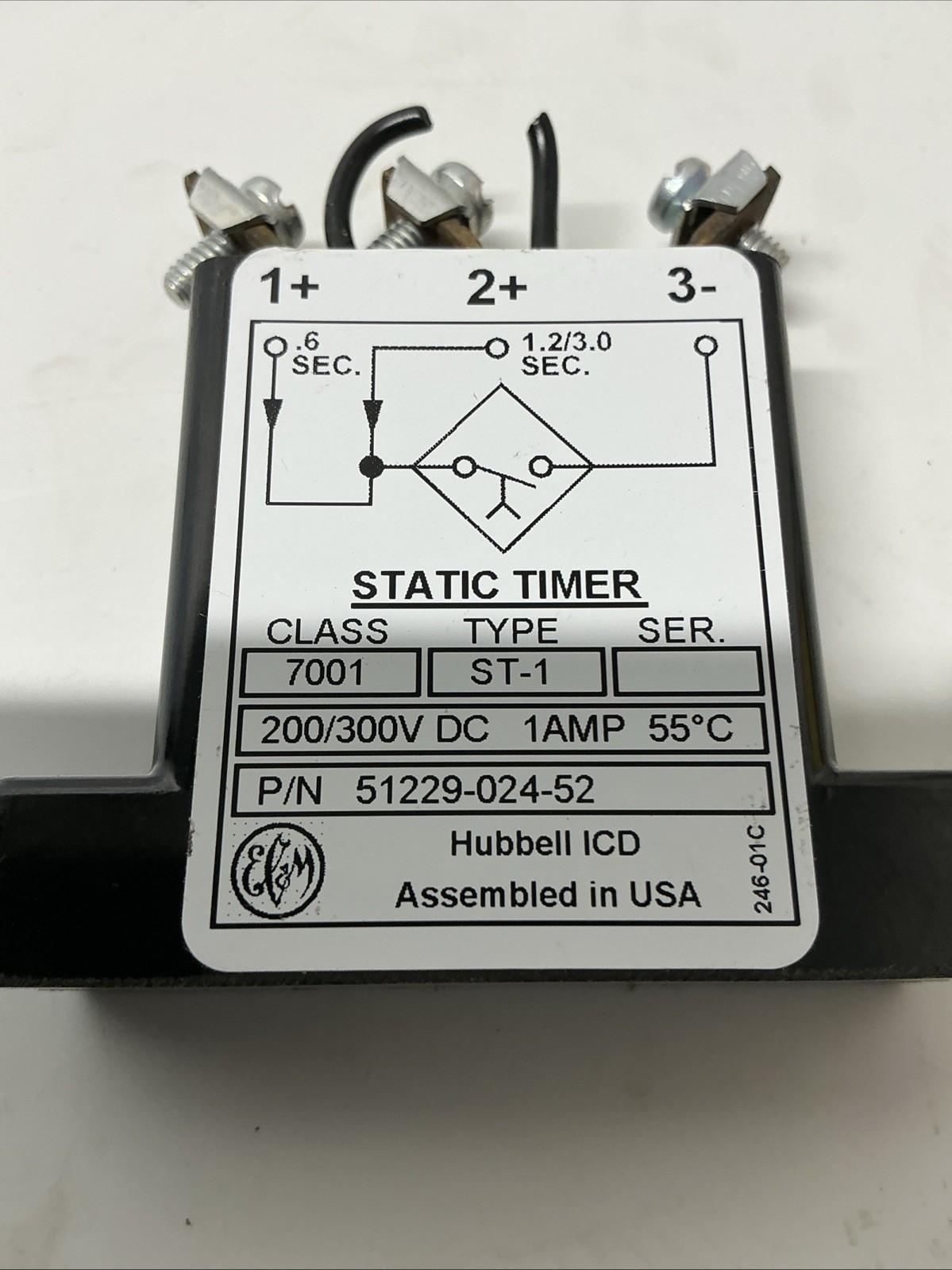 Hubbell ICD 51229-024-52 Static Timer Class 7001 Type ST-1. AA-756