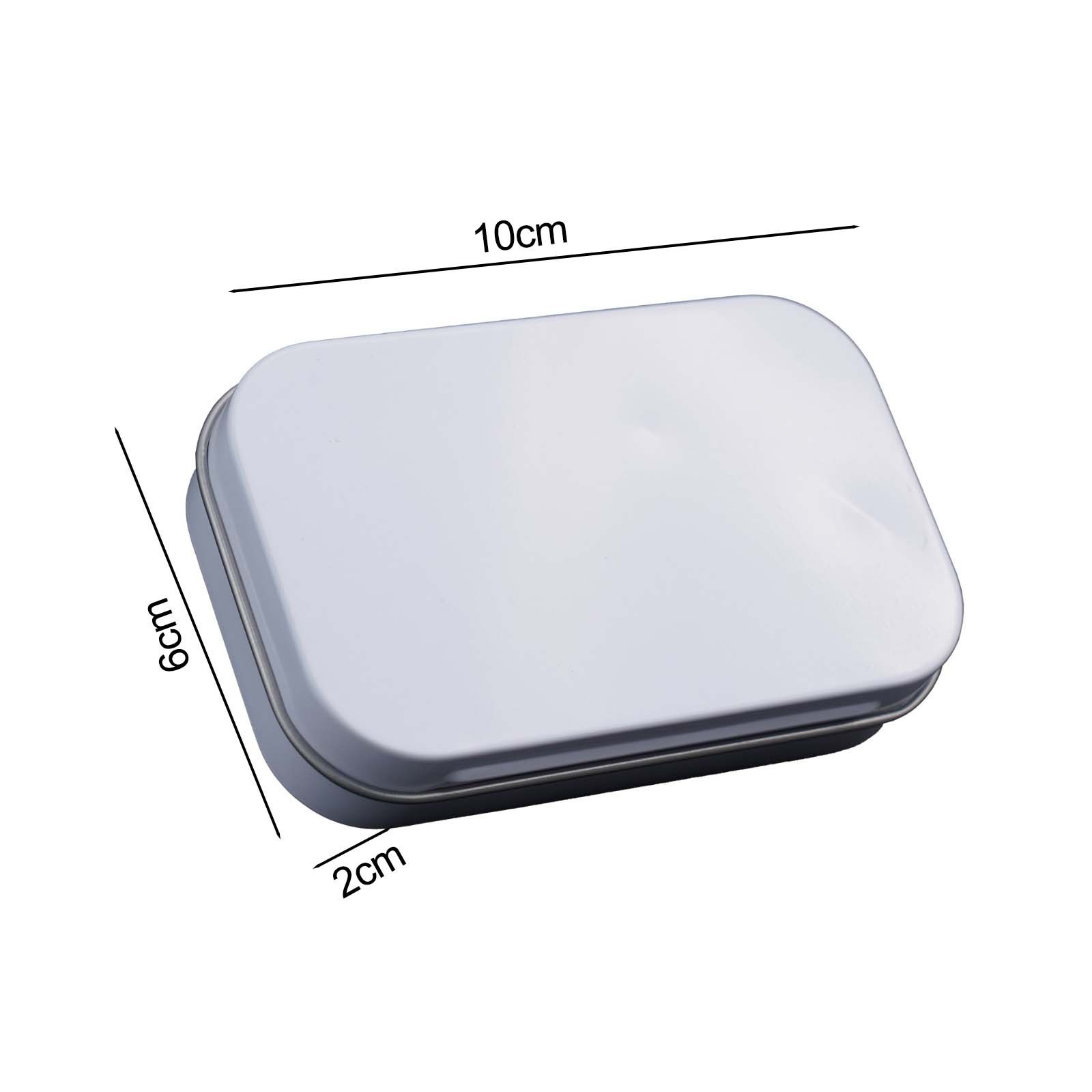 Metal Rectangular Mini Empty Tin Box Tinplate Bin Jar Flip Hinged Container
