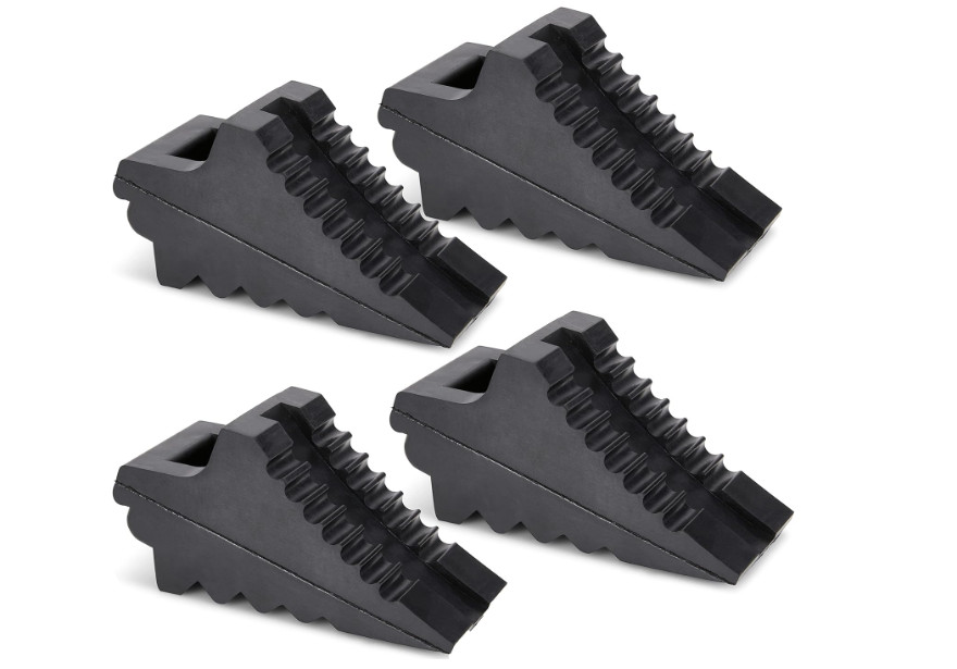 Calzos para ruedas antideslizantes 4 pack para vehículos hasta 8T. Negro