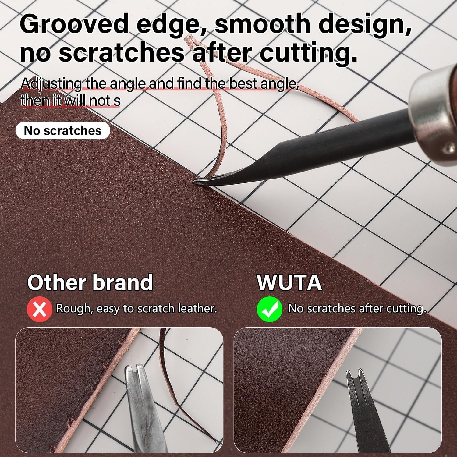 Versatile Leather Beveling Tool - Lightweight Design and Comfortable Grip, 0.8mm