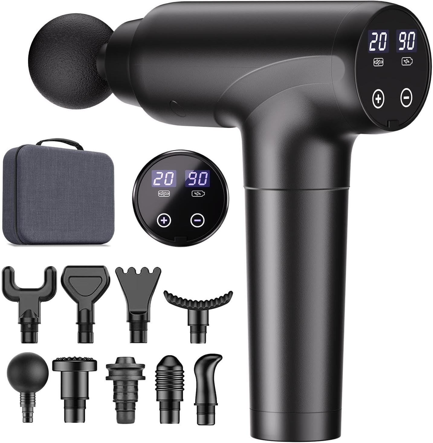 cotsoco Massage Gun Deep Tissue, Muscle with 9 handheld, Black